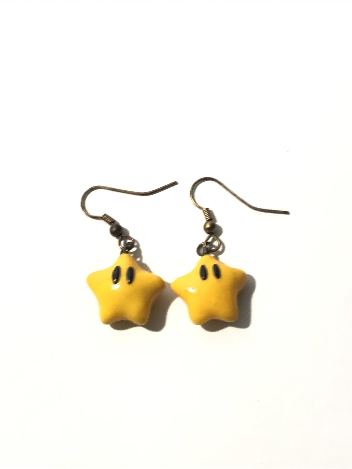 Super Mario Bros Star Dangle Earrings-1.5” Yellow Hook Earrings-Nintendo Jewelry