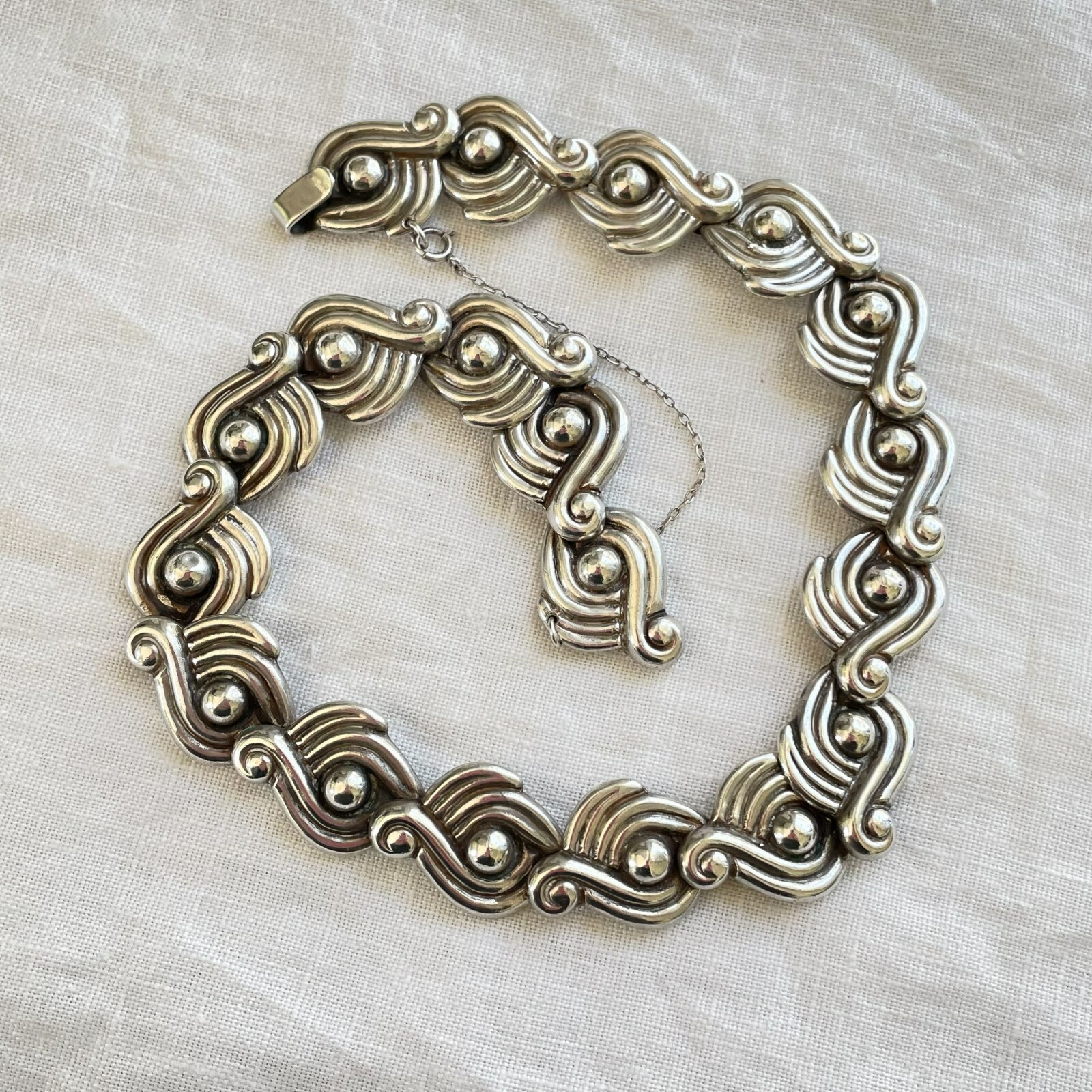 Vintage Los Castillo Necklace/Bracelet Set #122, Taxco Mexico Sterling