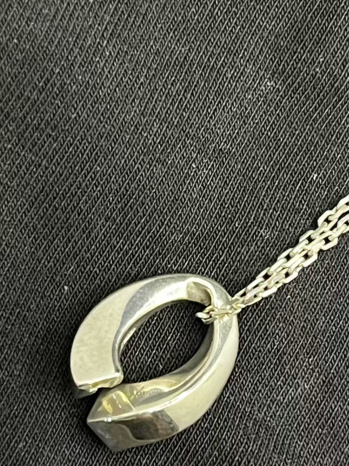 GUCCI Amethyst Twist Pendant 925 Silver Necklace 16.5in