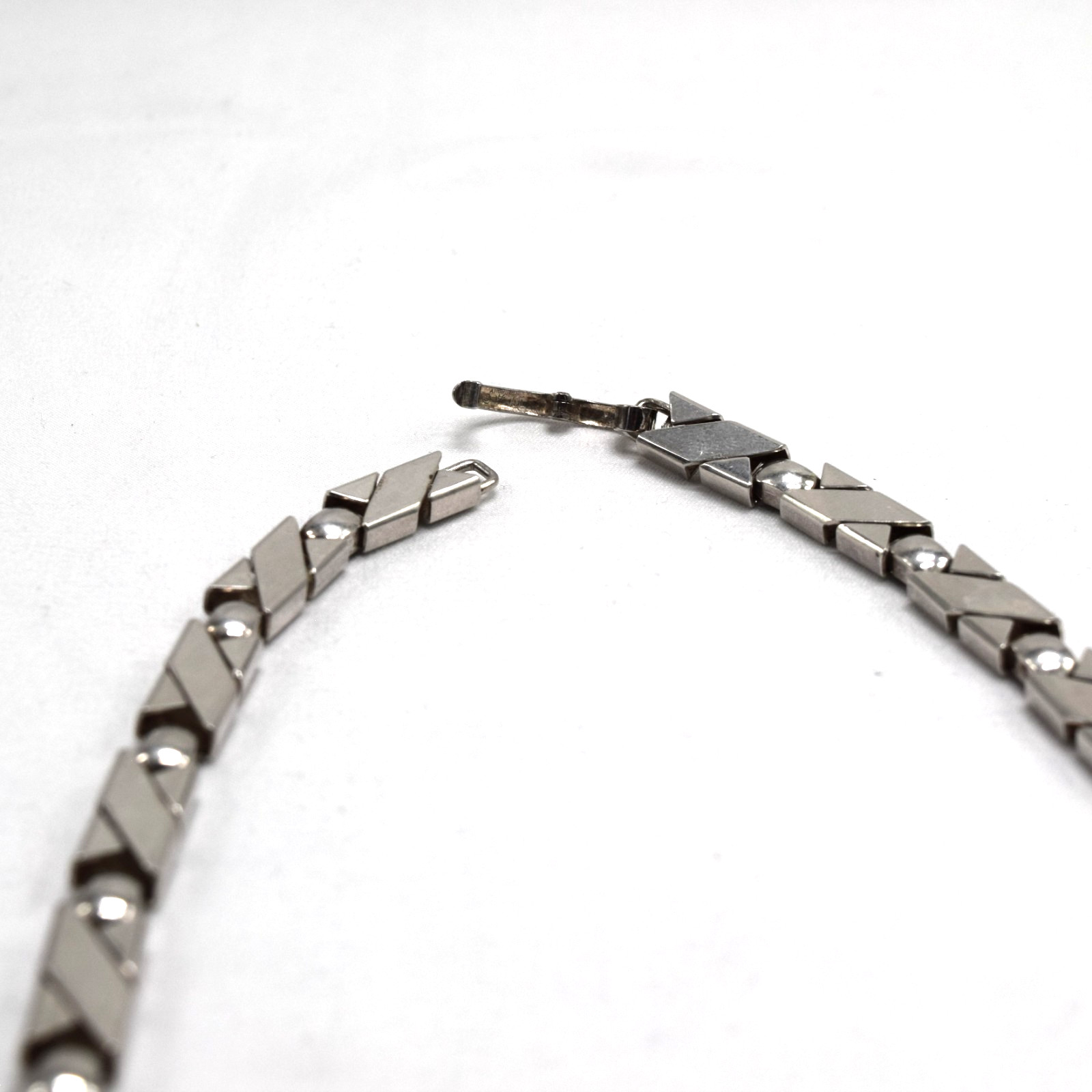 Rare 1971 Henkel Grossé Germany Sterling Silver Modernist Link Necklace-17”, 42g