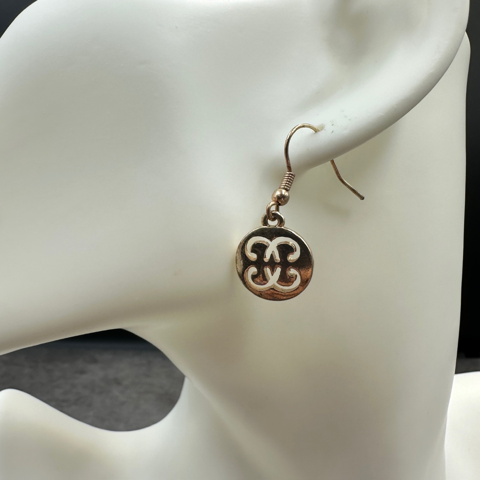 Vintage Gold-Tone Spiritual Symbolic Fashion Pierced Hook Dangle Drop Earrings