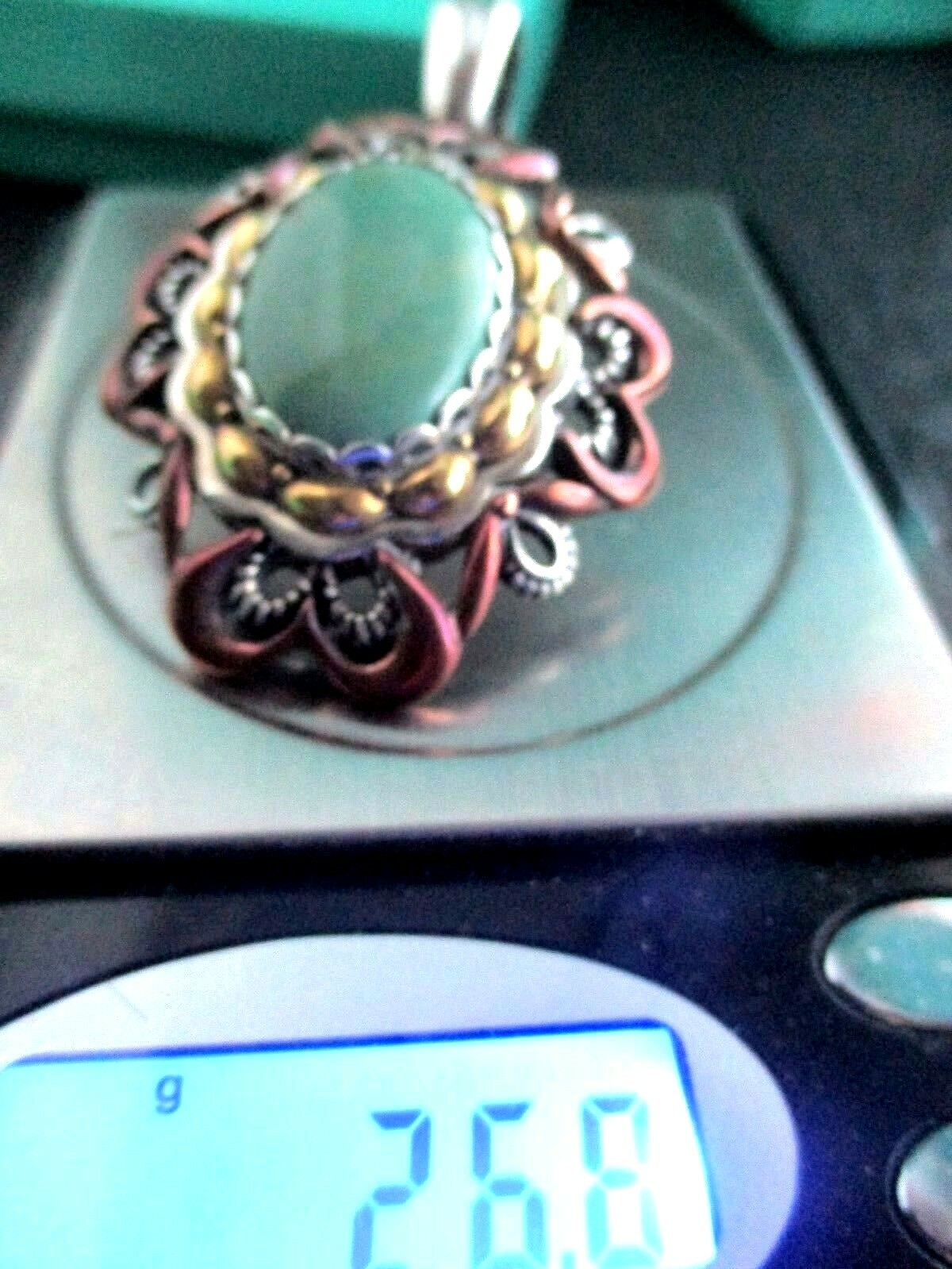 Carolyn Pollack Sincerely Radiance Large Turquoise Enhancer wi Cord Necklace NIB