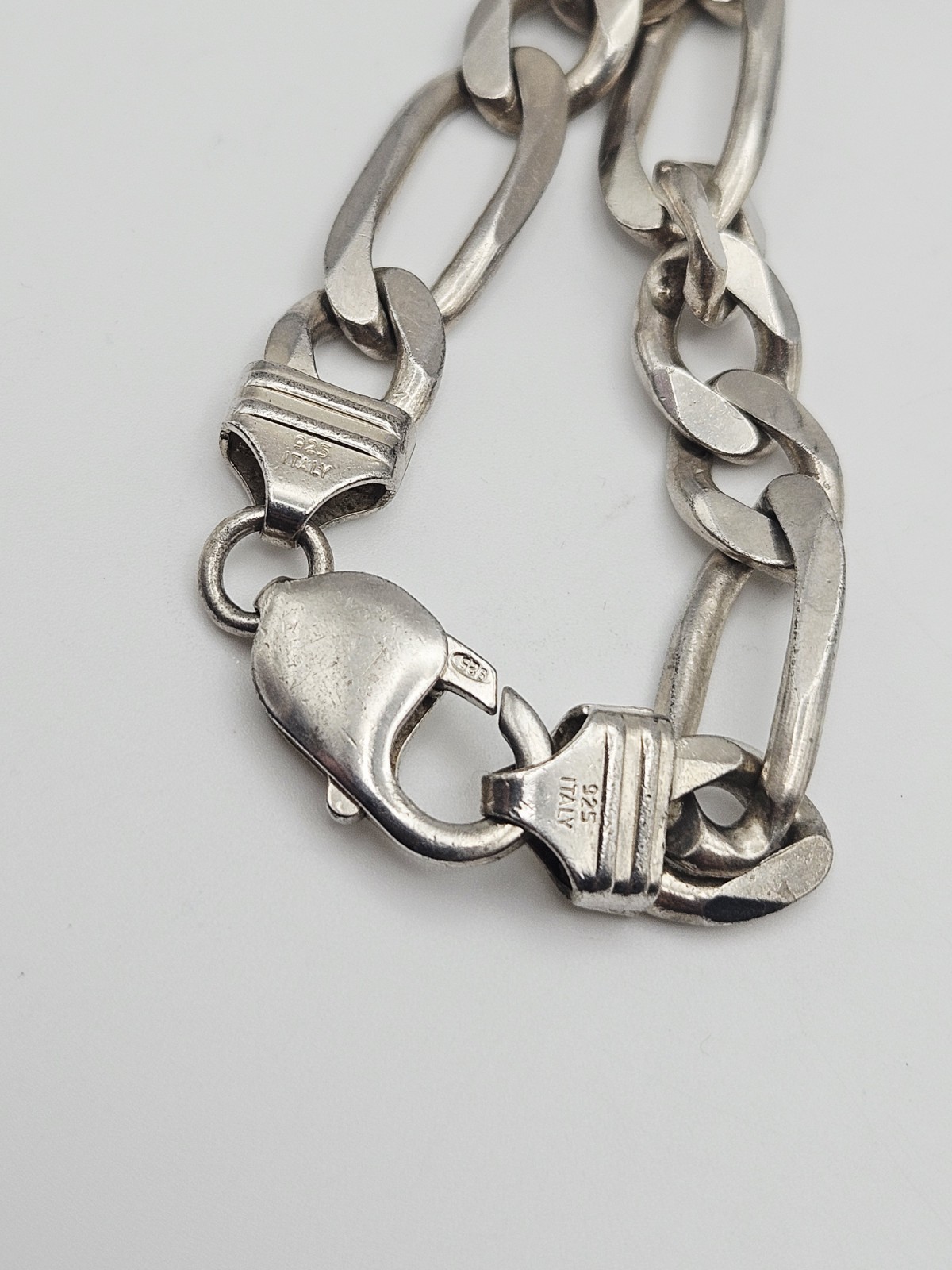 ZCI Italy Sterling Silver 8.5mm Figaro Chain Necklace 26″