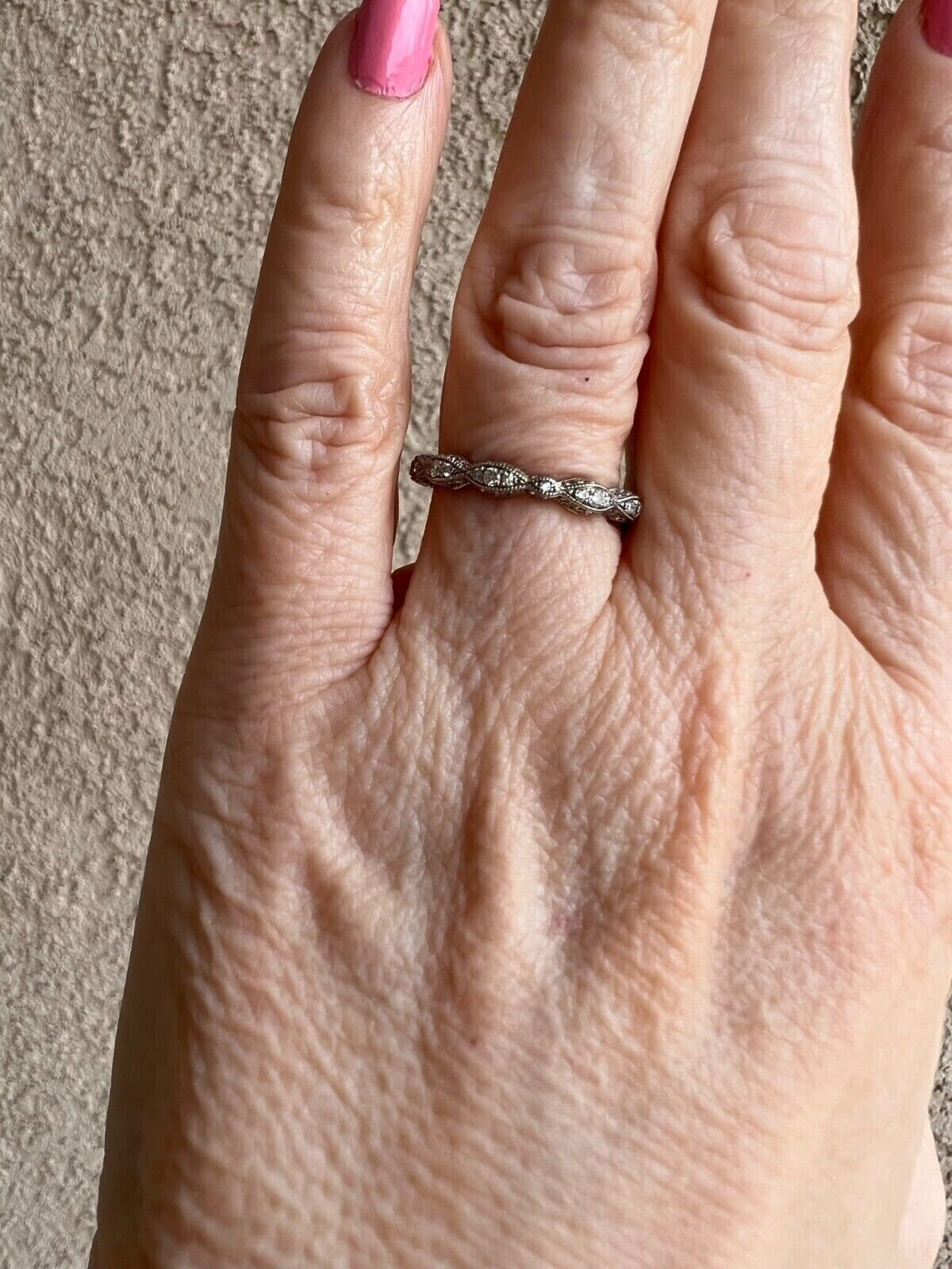 1/2CTW White Round Cut CZ Art Deco Antique Style Wedding Band Ring In 925 Silver