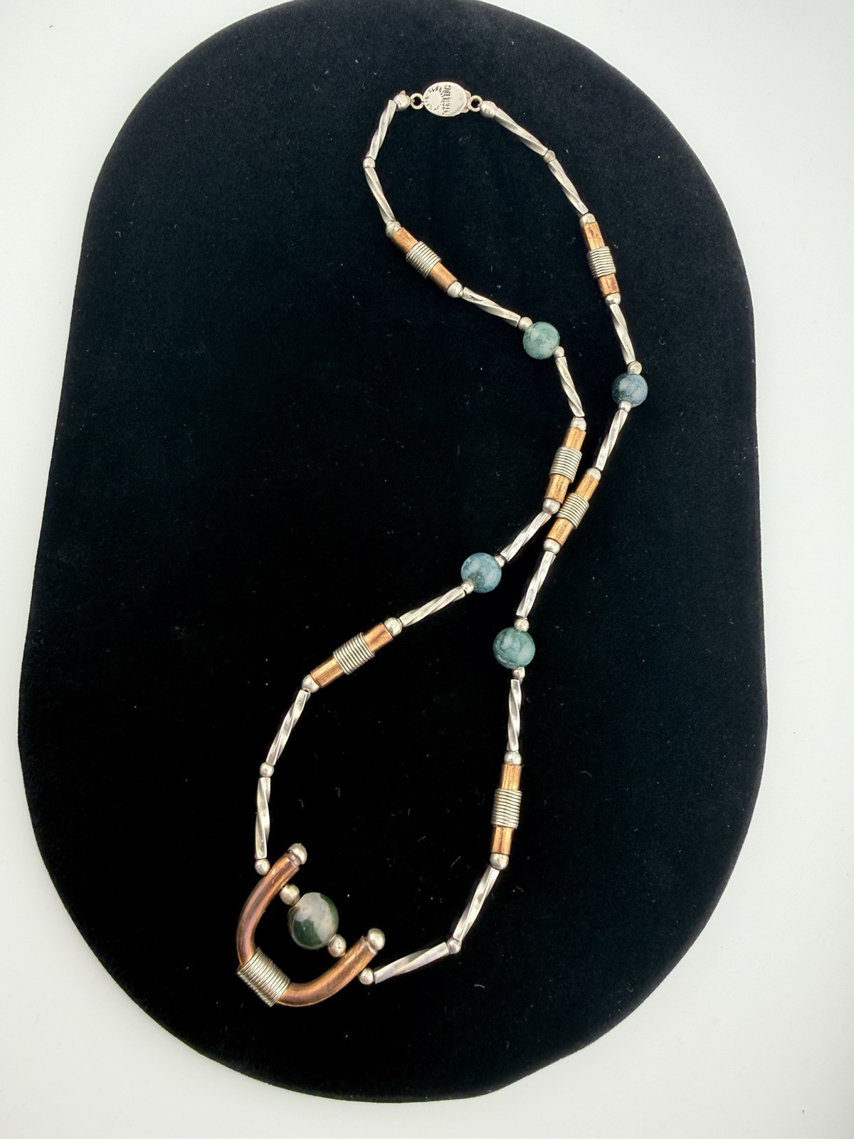 Los Castillo 925 Silver & Copper Vintage Unique Necklace 18” MCM RARE! BG