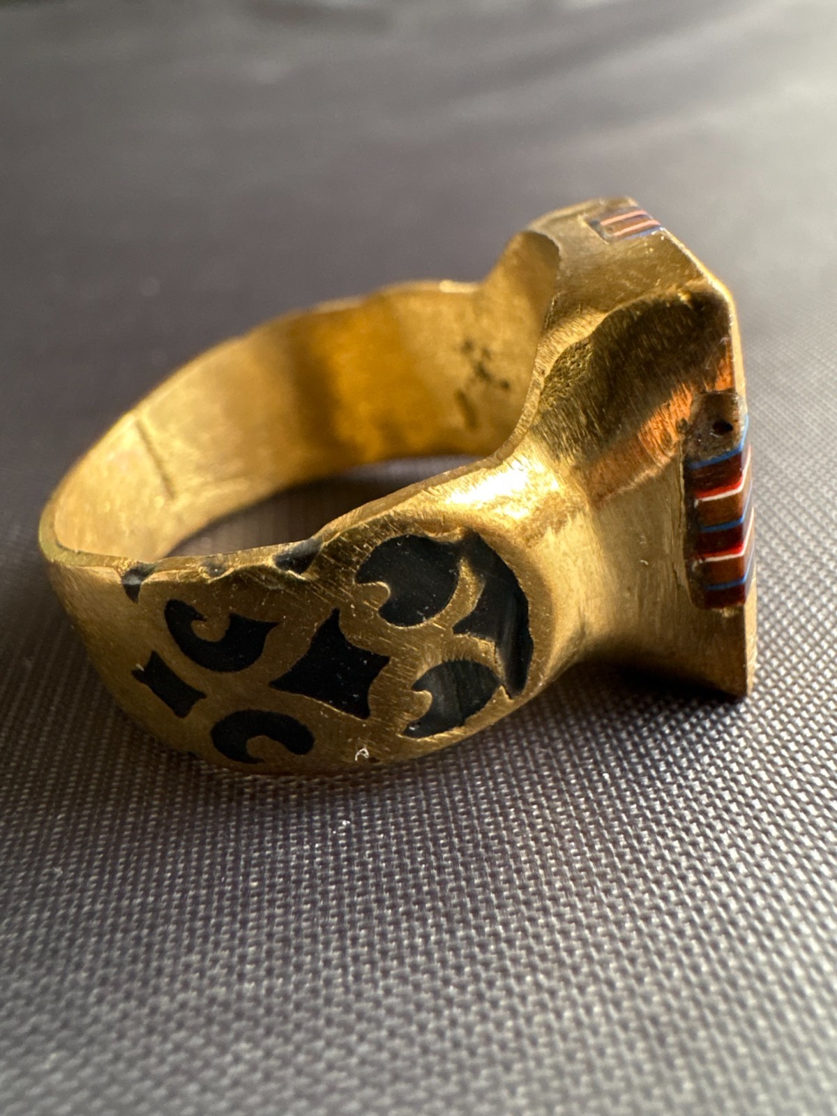 Vintage Moroccan Tuareg Brass Ring Large Berber Sahara Handmade Ring Size 12 US