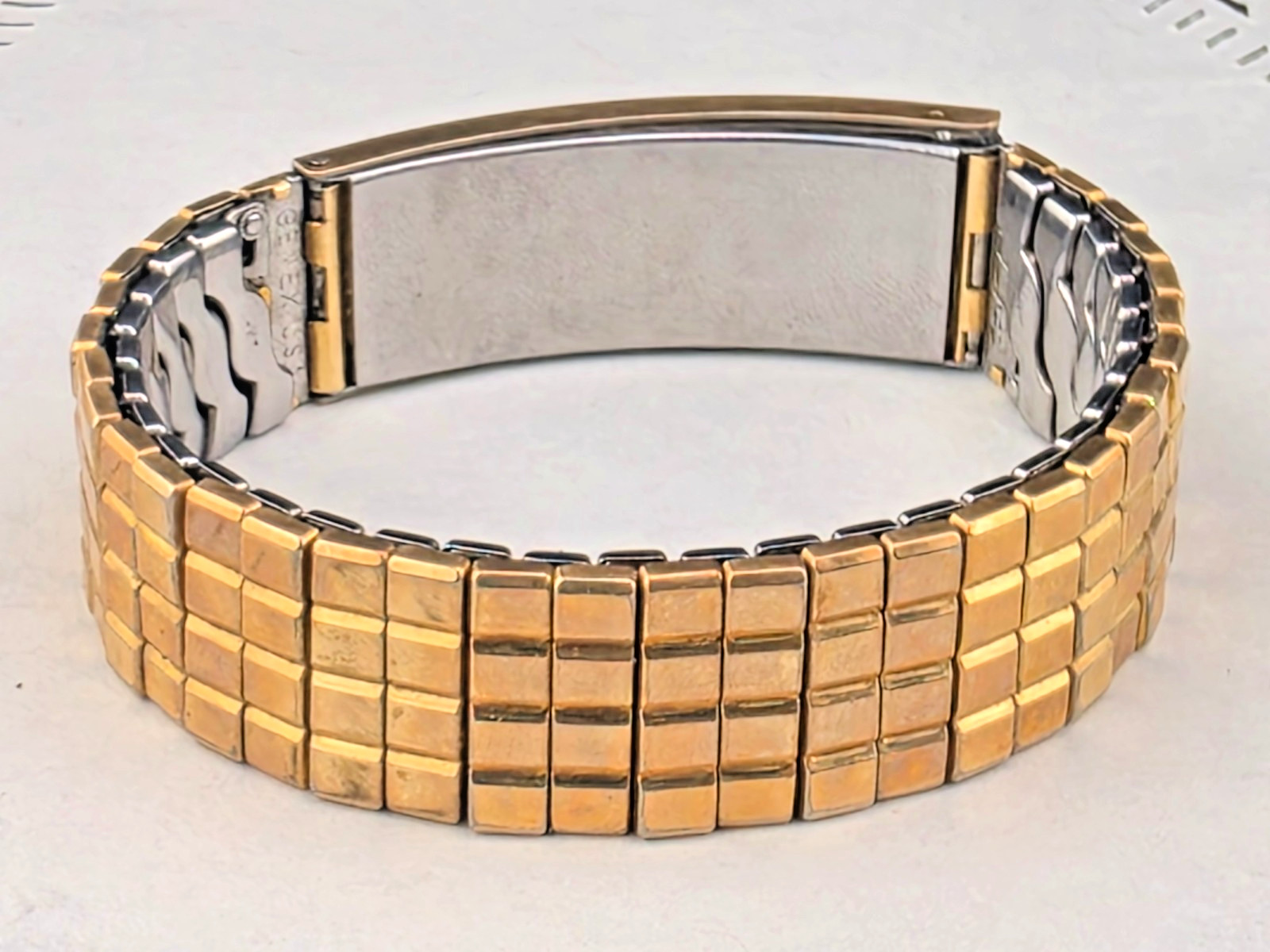 Vintage Gemex USA Gold-Filled Photo Locket Expansion ID Bracelet 7″ No Mono