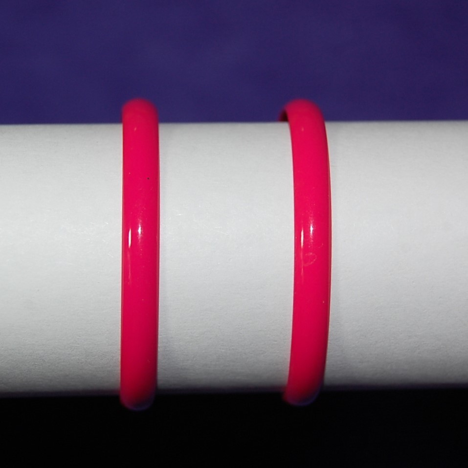Pair of Vintage Pink Color Hoop Stud Earrings about 1-5/8″ in Diam – My Lot #18E