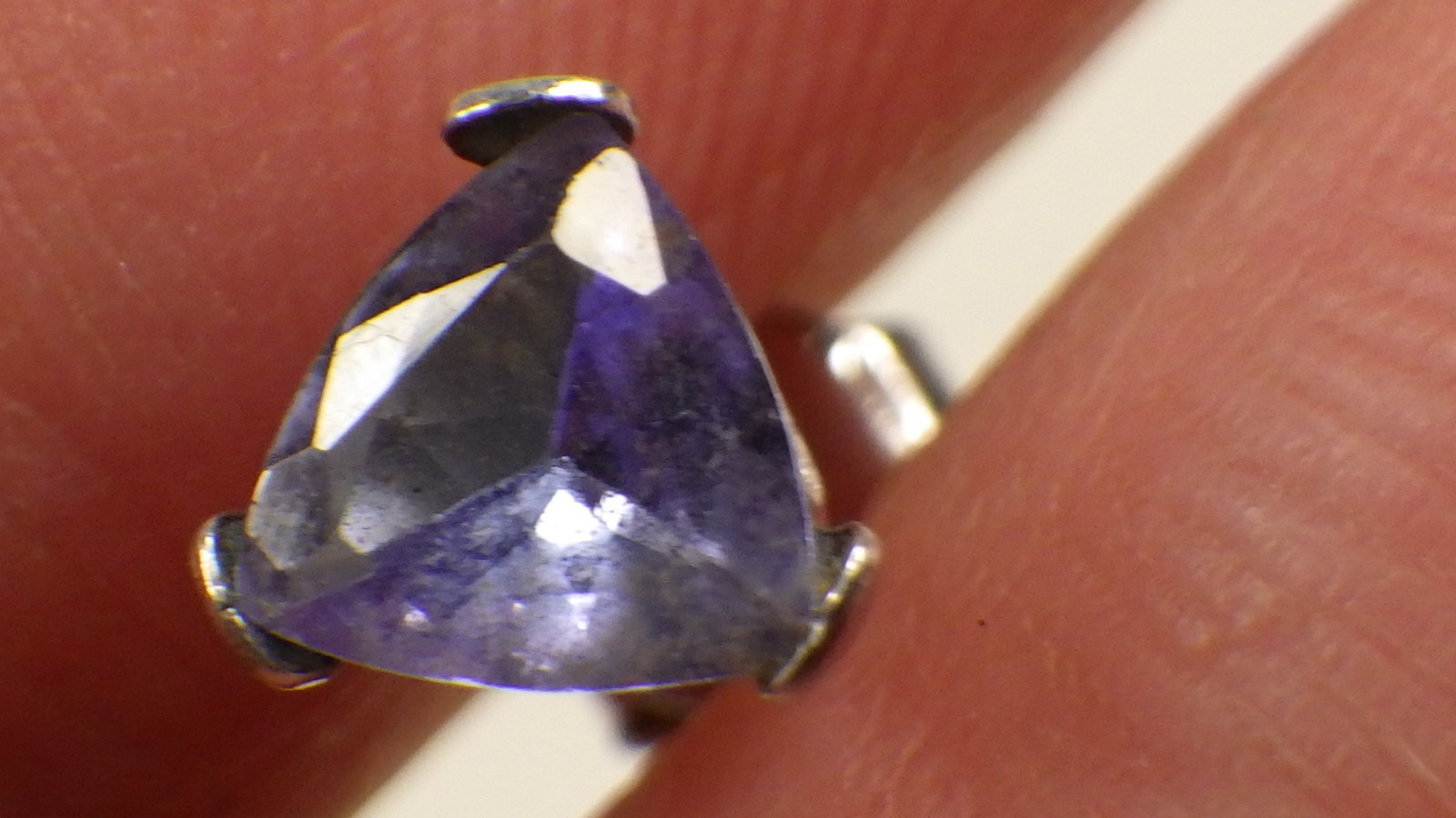 Vintage Sterling Silver .925 Earring (Single) Iolite Stud