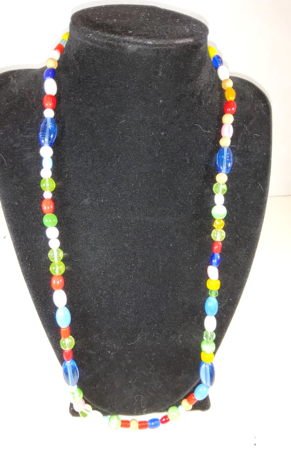 Vtg Multi Colored Gem Stones And Different Shape Stone necklace Some Stones Glow