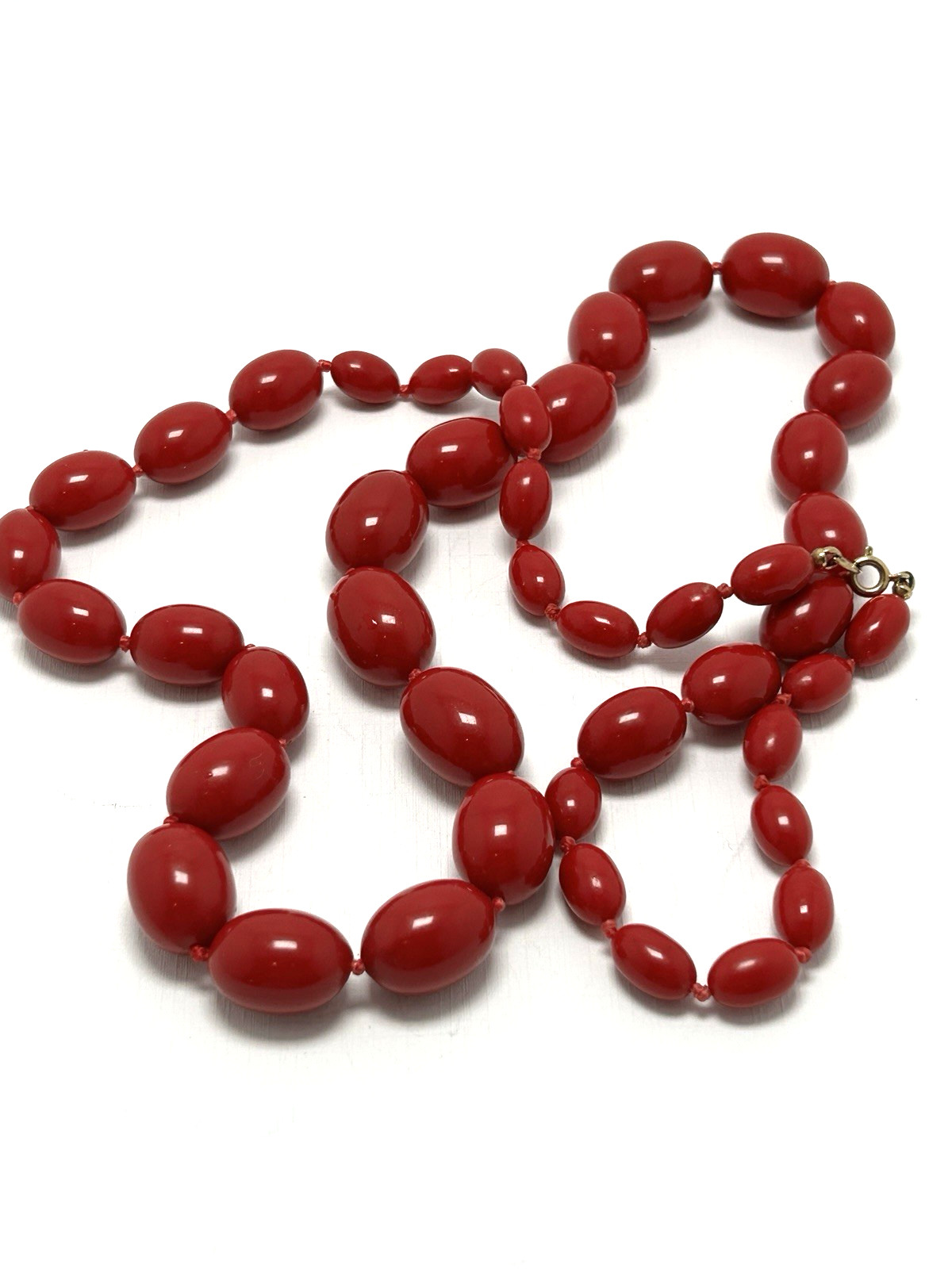 Vintage Signed Necklace Lot Monet Trifari Avon West Germany Red White Mod 4pc