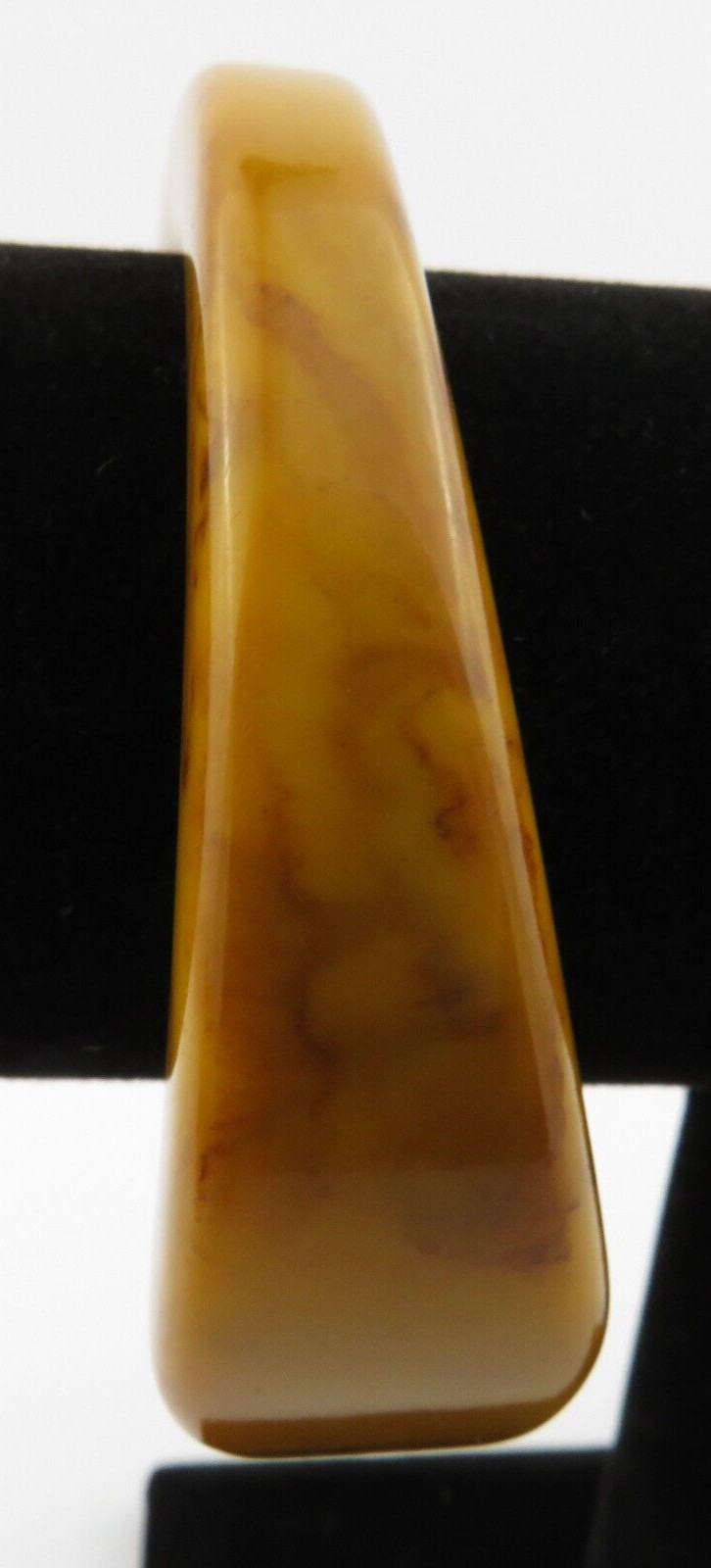 Vtg.Bakelite Chunky Wavy Bangle Bracelet Butterscotch/Choco Swirl retro Jewelry