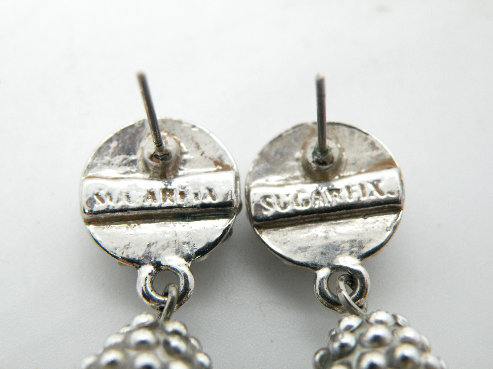 Vtg Sugarfix by Baublebar Signed Silver Tassel Beaded Women Earrings – 67c15