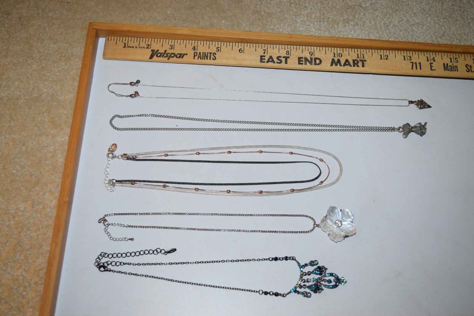 Vintage to now lot of 5-1 Chinas-1 Pewter BDA-1 Clm-1 Alex & Ani chain necklaces