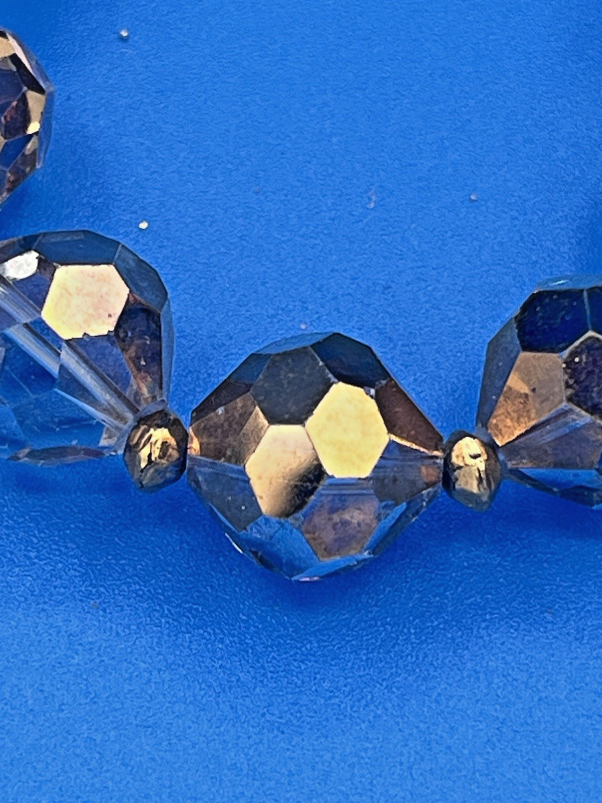 Vintage Faceted Glass Bead Necklace & Clip Earrings Set – Elegant Retro Jewelry