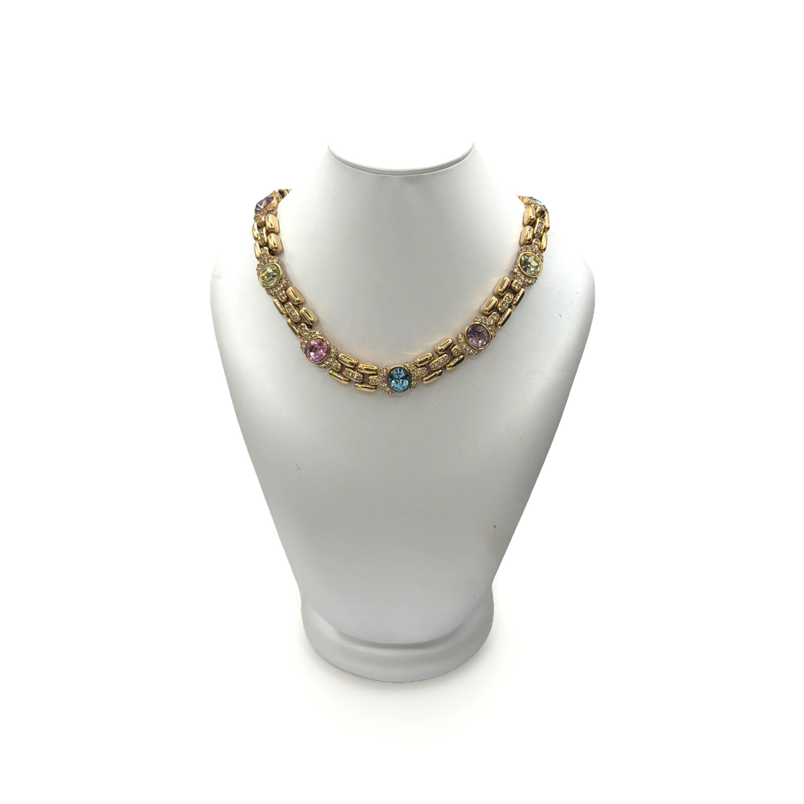 Rare Vintage Signed Ciner Multi‑Color Rhinestone Necklace | Stunning Collectable