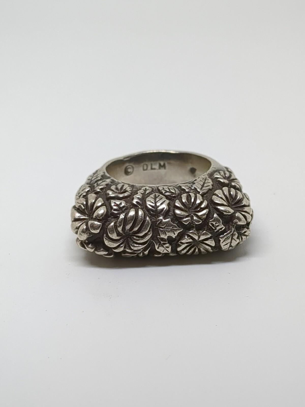 Vintage Dian Malouf DLM Sterling Silver 925 Flower Ring Size 5