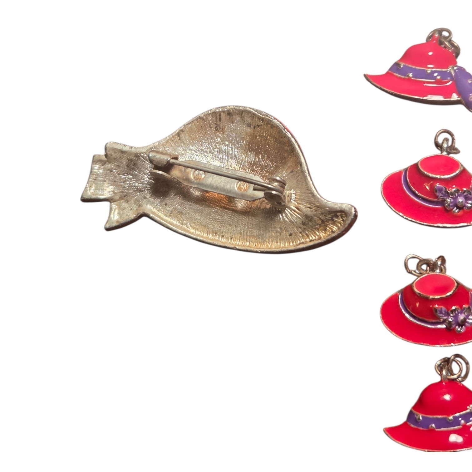 Red Hat Society Enamel Pin Brooch & Charms Retro Jewelry Vintage