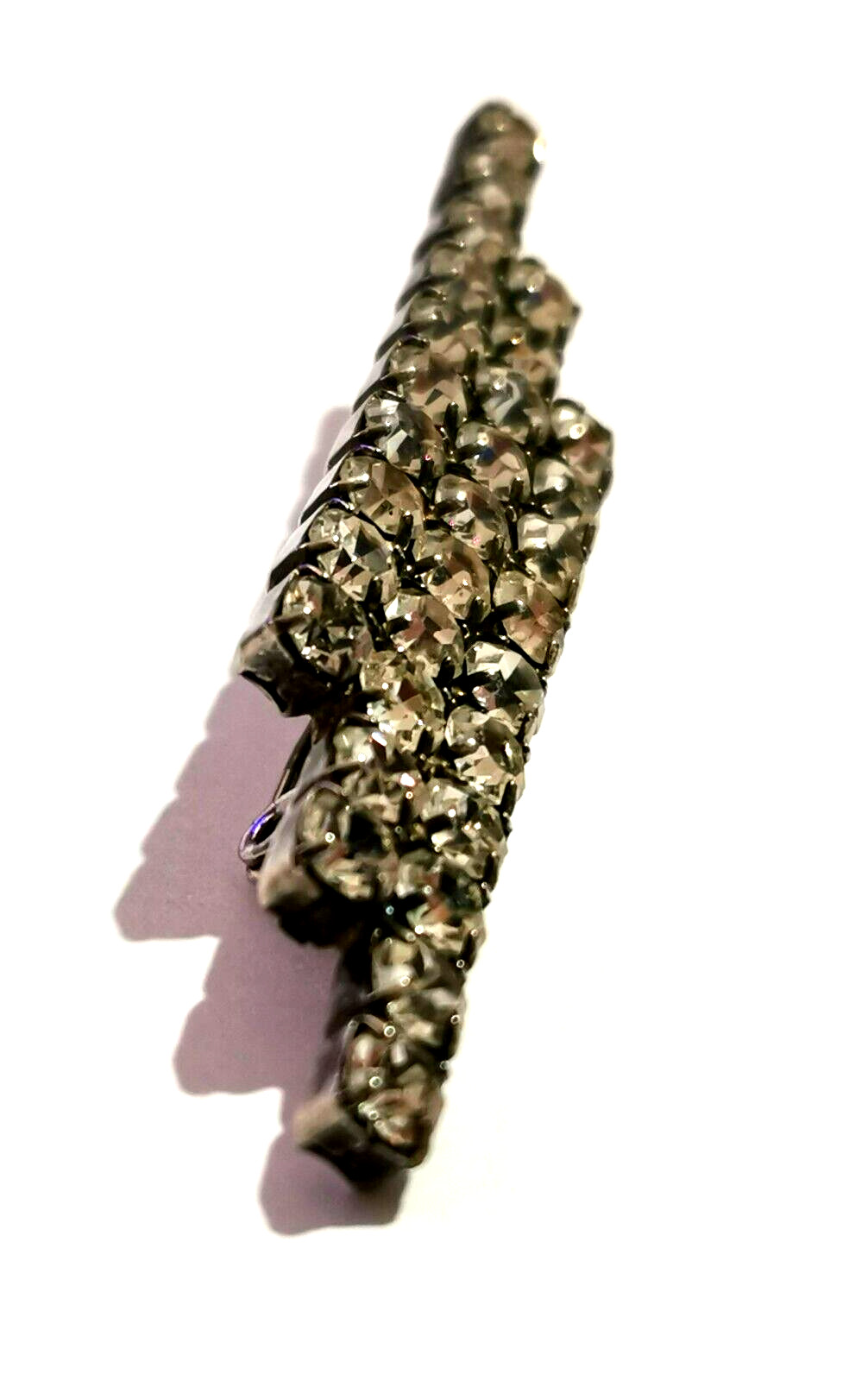 Vintage Czech Brooch Clear Glass Rhinestone Rhinestones Hand Soldered Handmade
