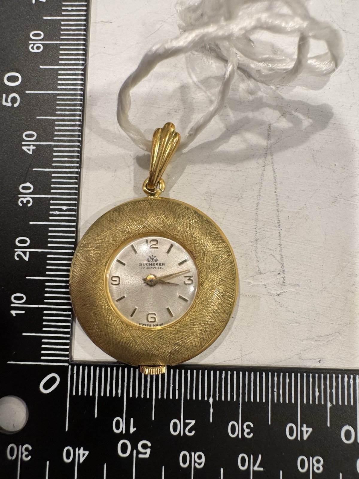 Vintage Bucherer 17 Jewel Pendant Watch- Rare Manual Wind Working