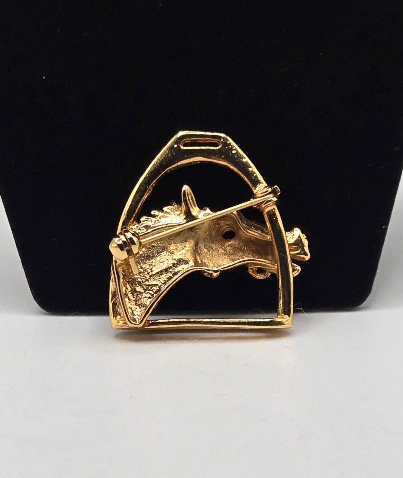 Vintage Equestrian Horse Stirrup Iron Brooch Polo English Riding