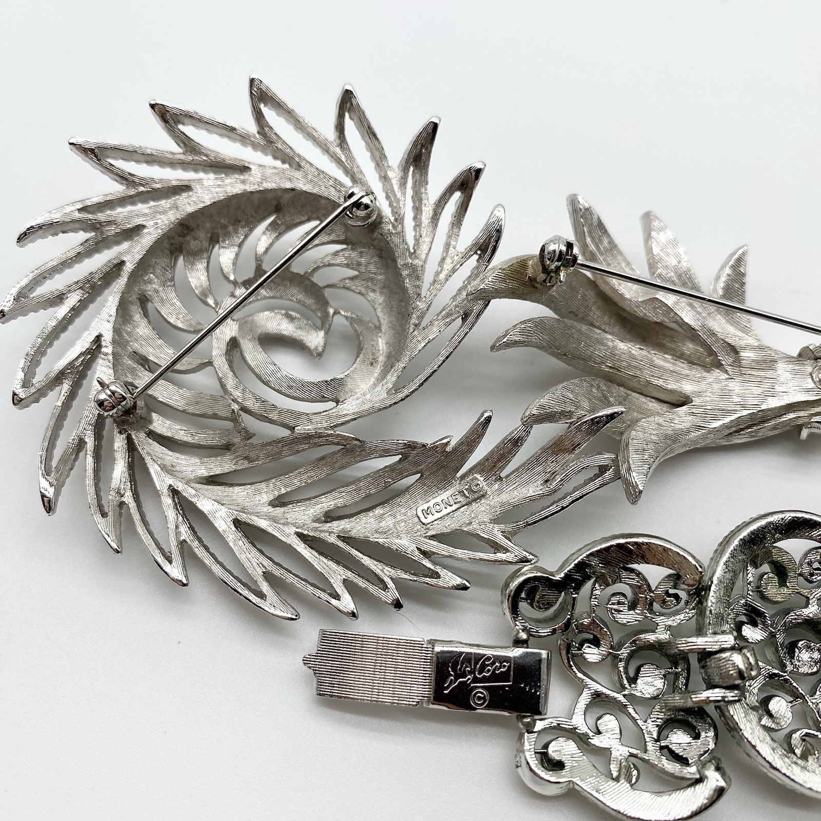 Signed Jewelry Lot Whiting Davis Coro Monet Bergere Emmons Silver Tone