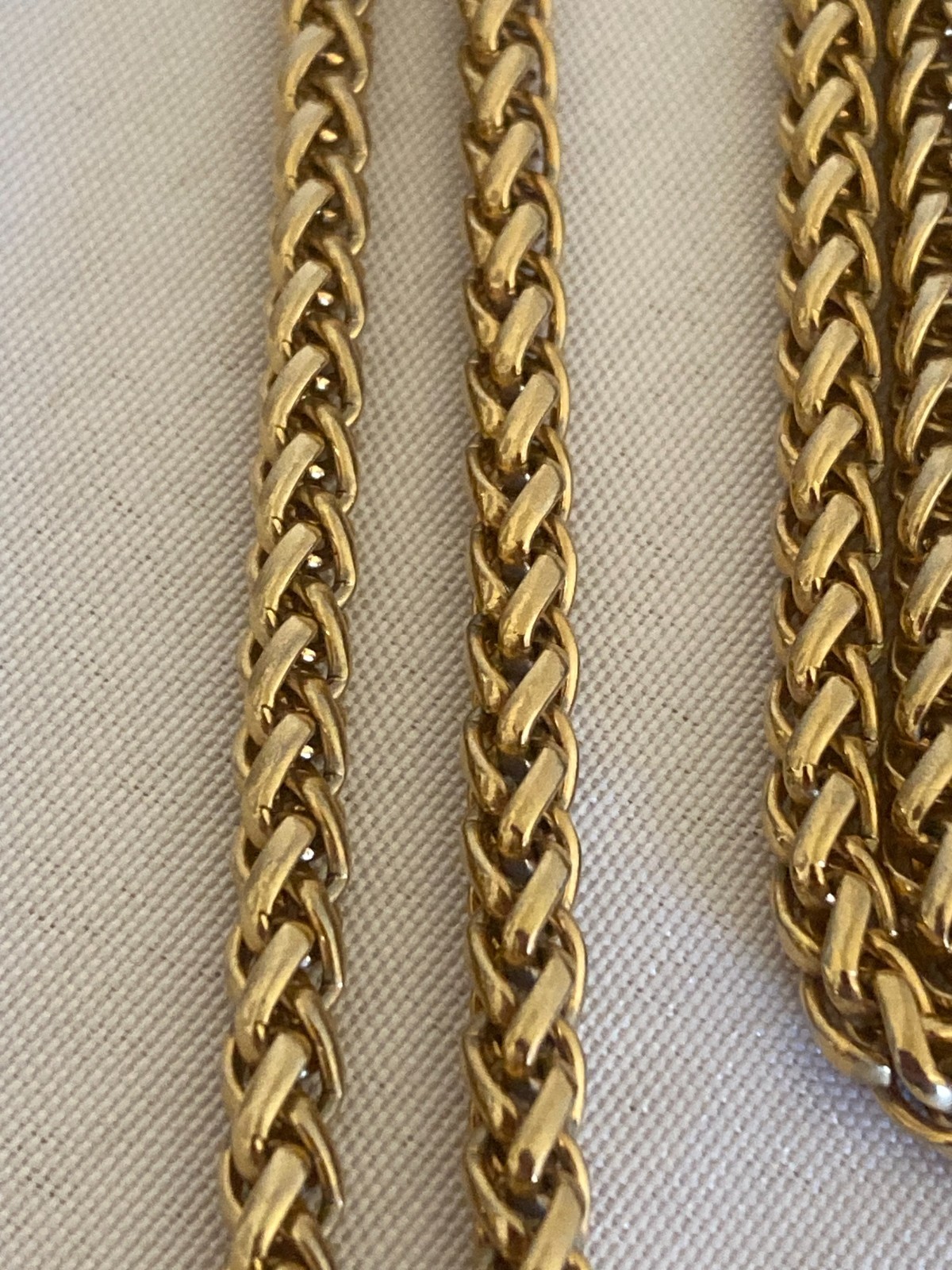 Vintage Gold Tone Wheat Chain Necklace – 37″/5mm