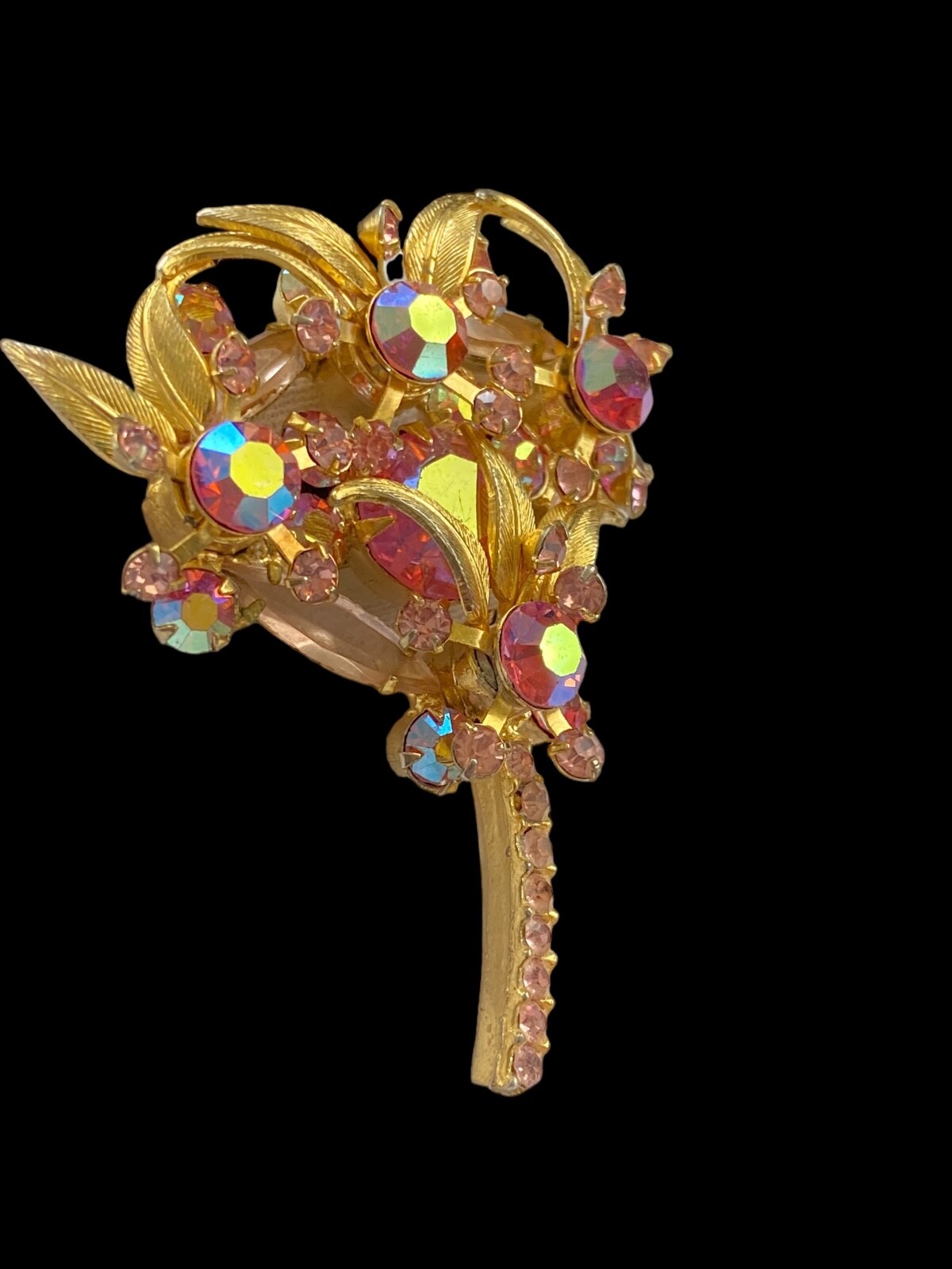 Vintage Juliana D&E Brooch Reference Book Piece 1964 60s MCM Pink Floral Spray