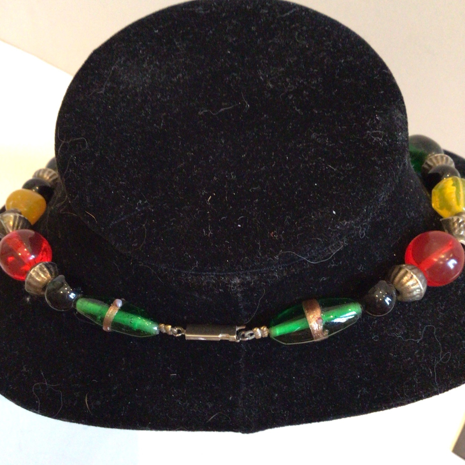 SPECIAL SEBBAG VON MUSULIN NECKLACE STERLING FLOWER W/GORGEOUS GLASS BEADS