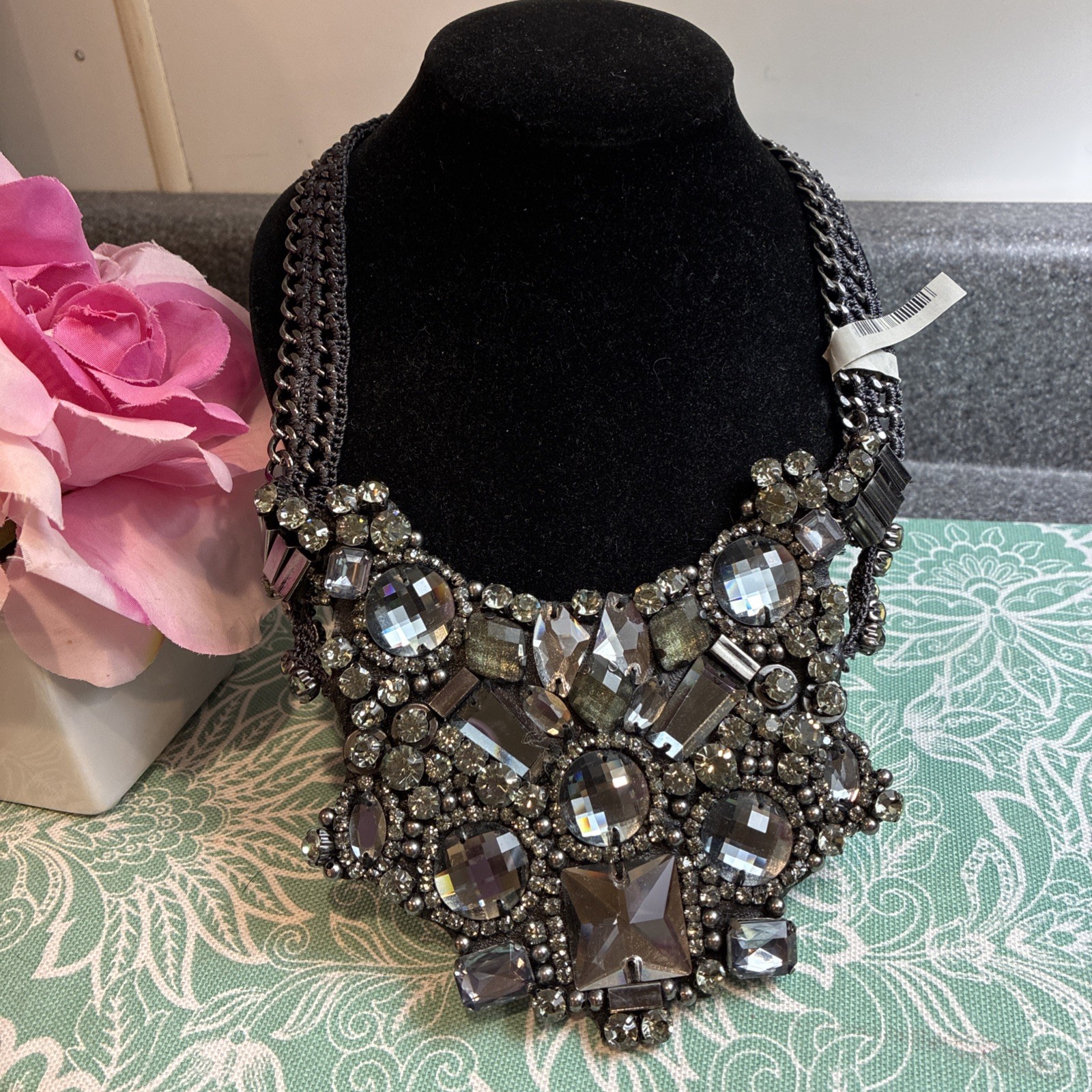 Nocturne Bib Luxury Crystal Rhinestone Beaded Necklace