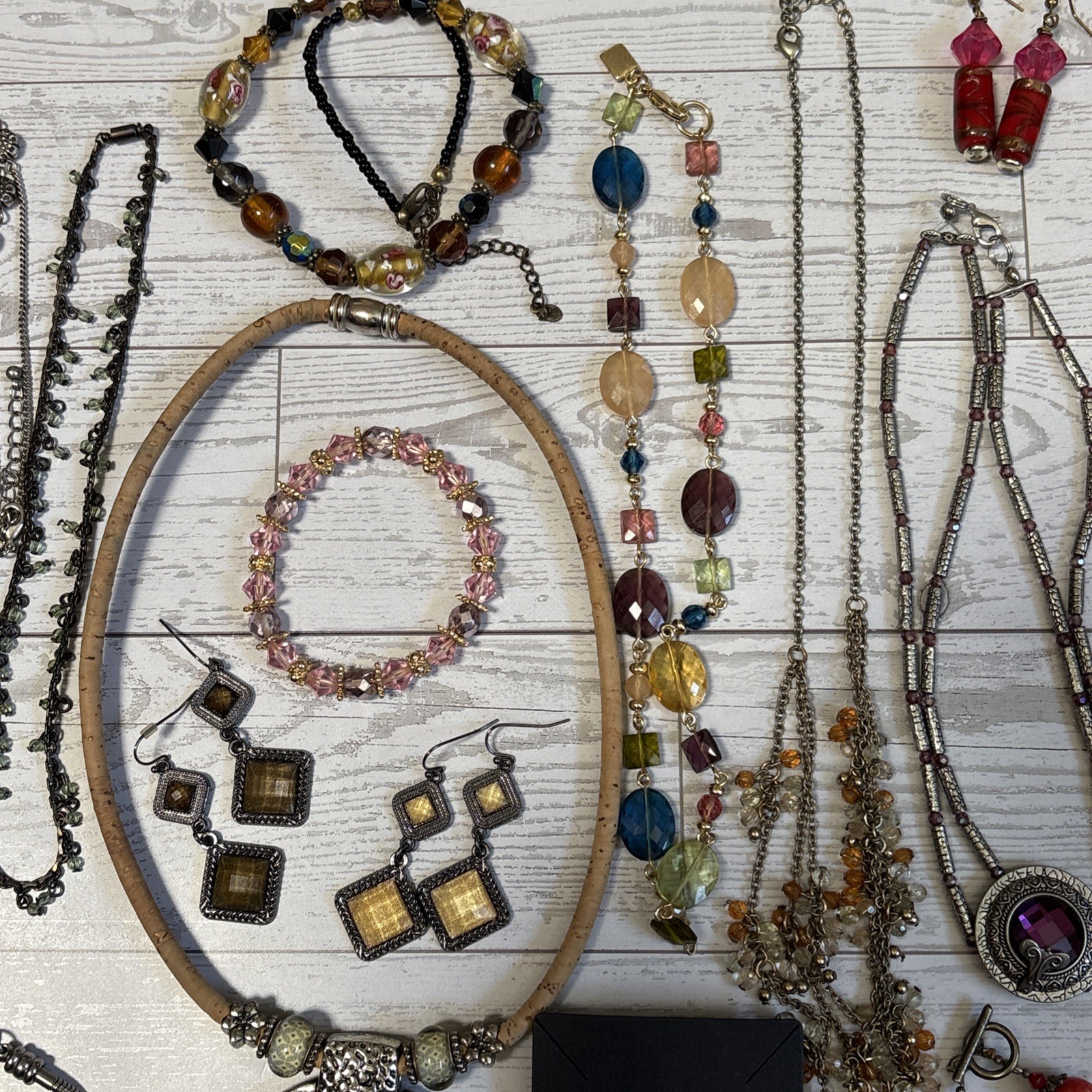 Grandma’s Vintage 2 Modern BOHO Estate Junk Drawer Lot Jewelry Beads Chains Etc.