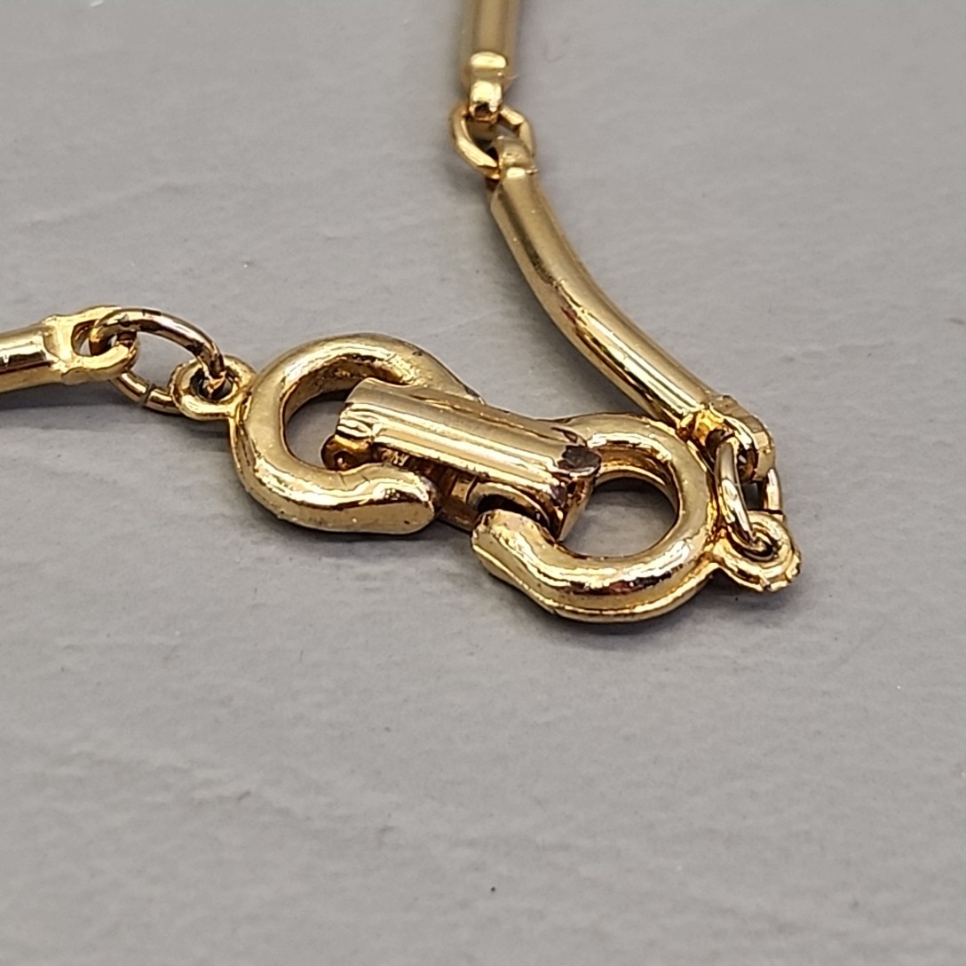 Vintage Modernist Necklace Gold Tone Geometric Dangle Pendant Articulated READ
