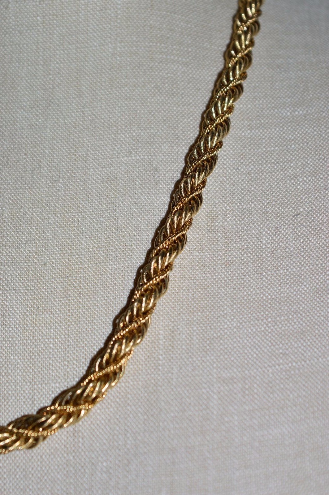 VTG MONET Gold Tone Coil Choker Necklace 5/16 inch wide 23.5″ in length