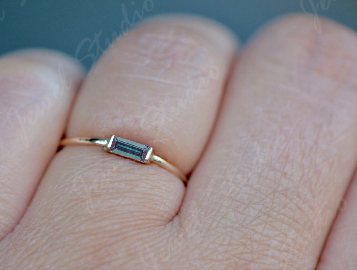 Indicolite Blue Tourmaline Ring Engagement Ring Wedding Ring Dainty Ring Gifts