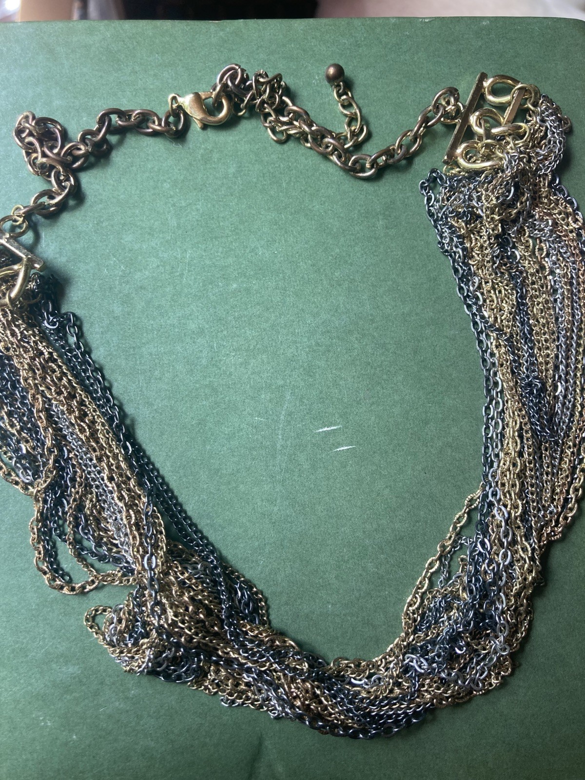 Rockstar Lots Of Chains Vintage 22 Inches Long Mixed Metals Brutalist Modernist
