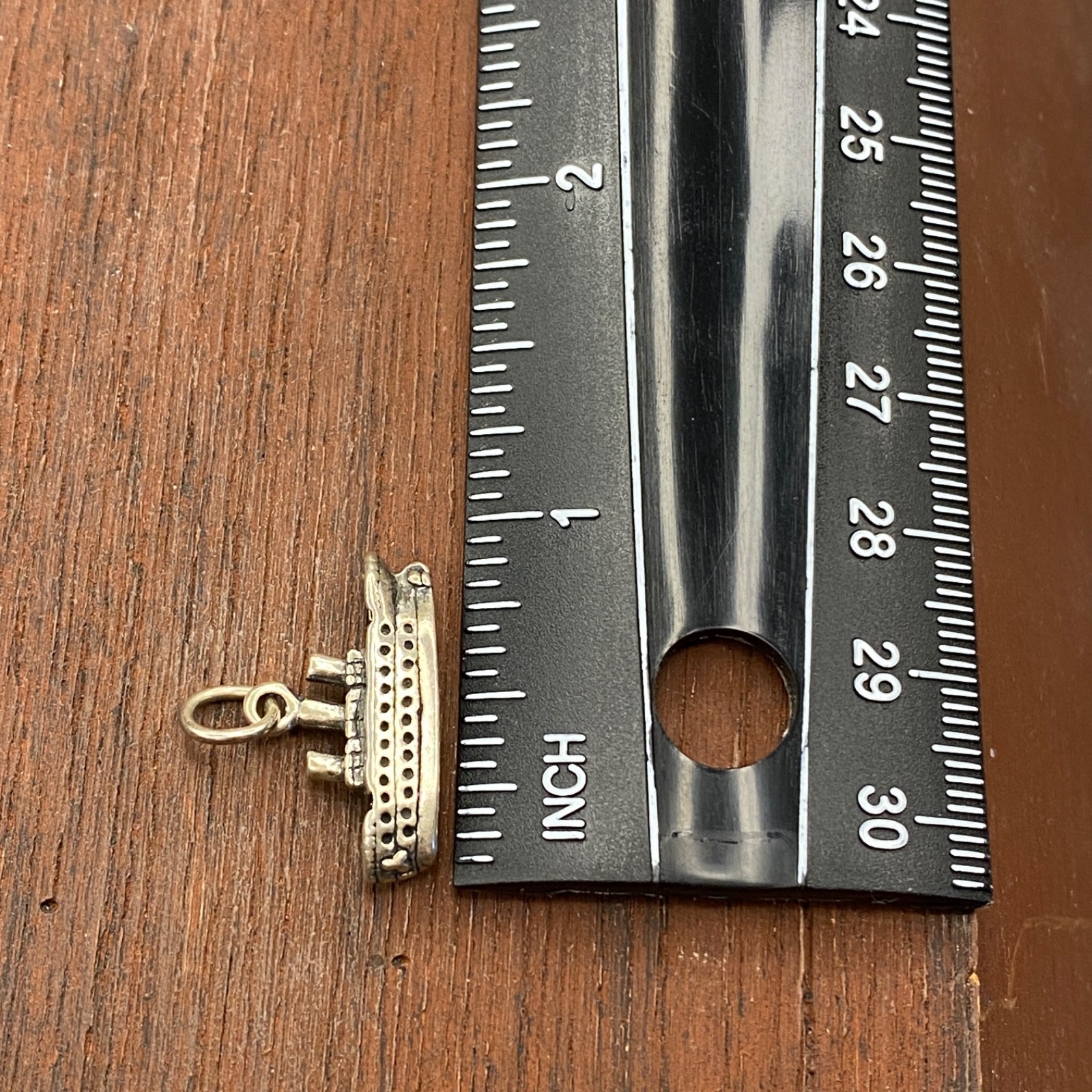 Vintage 925 Sterling Silver Titanic Boat Ship Ocean Pendant Bracelet Charm