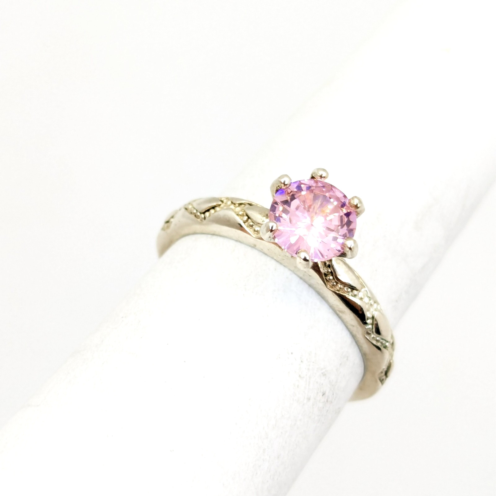 Vintage Luxury RING Silver 925 with Chic Bright Stone -size: 7.75US (17.5mm)| #8