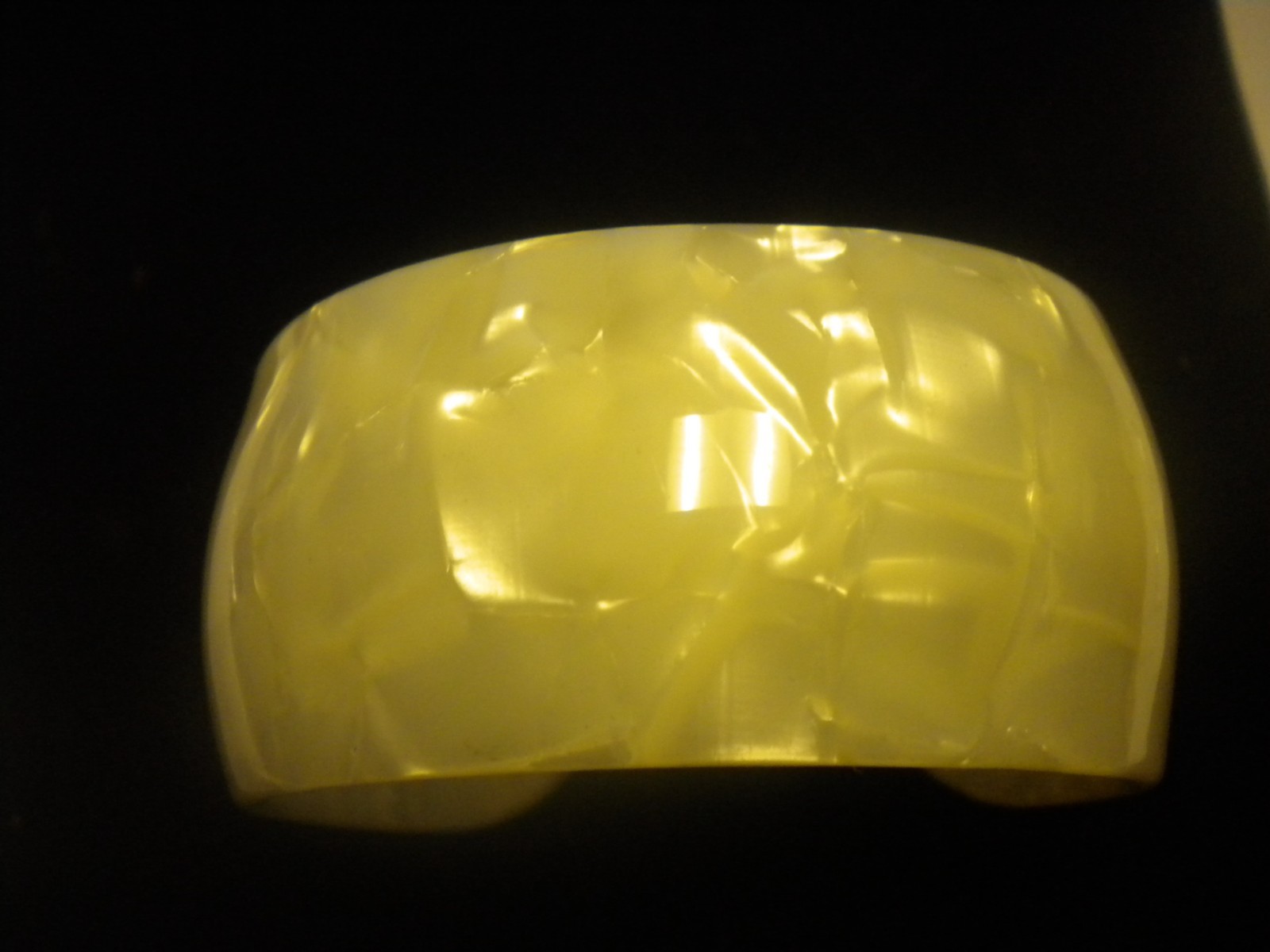 Chunky Thick TORTOISE SHELL ACRYLIC CUFF BRACELET 1 1/2 INCHES WIDE WHITE