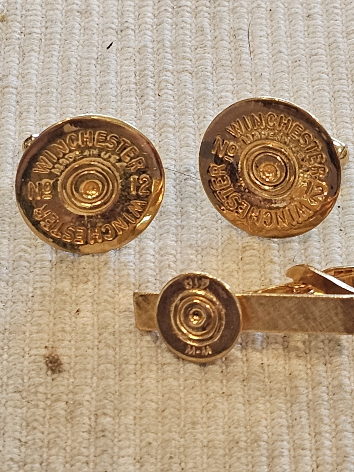 1960s 70s Winchester Cuff Links Tie Clip Set L@@K!!!
