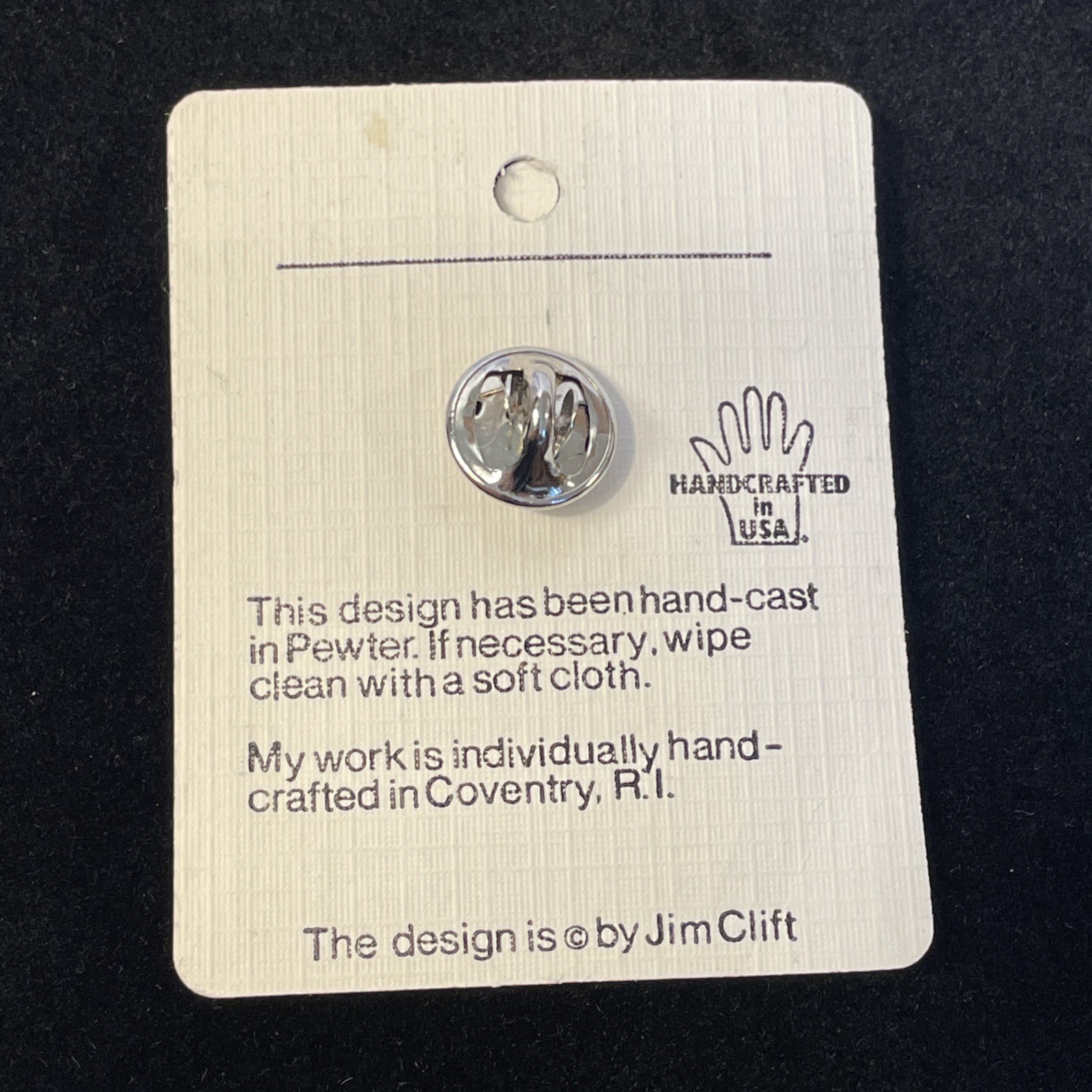 Vintage Jim Clift Pewter Cow Lapel Pin Farm Animal