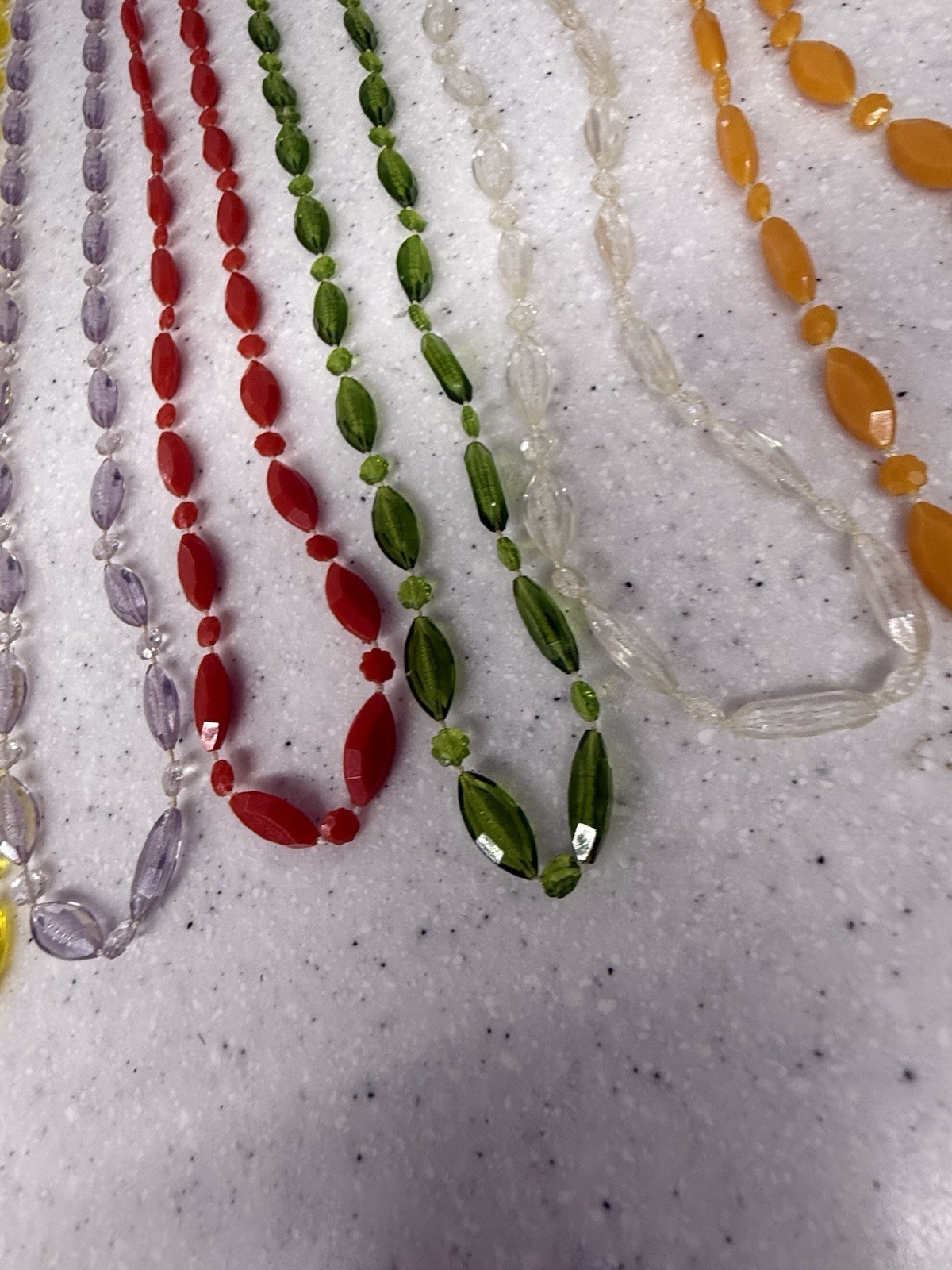 Vintage Lucite Acrylic Faceted Crystal Beaded Necklace Lot of 13 Multi Colors