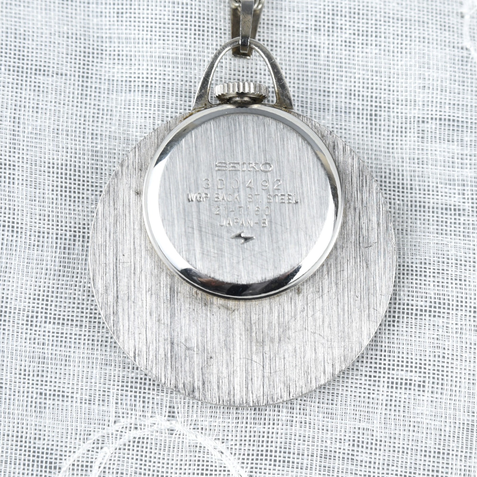 Vintage Seiko 17 Jewels Pendant Watch Manual-Wind Silver Tone Japan 1973 ’70s
