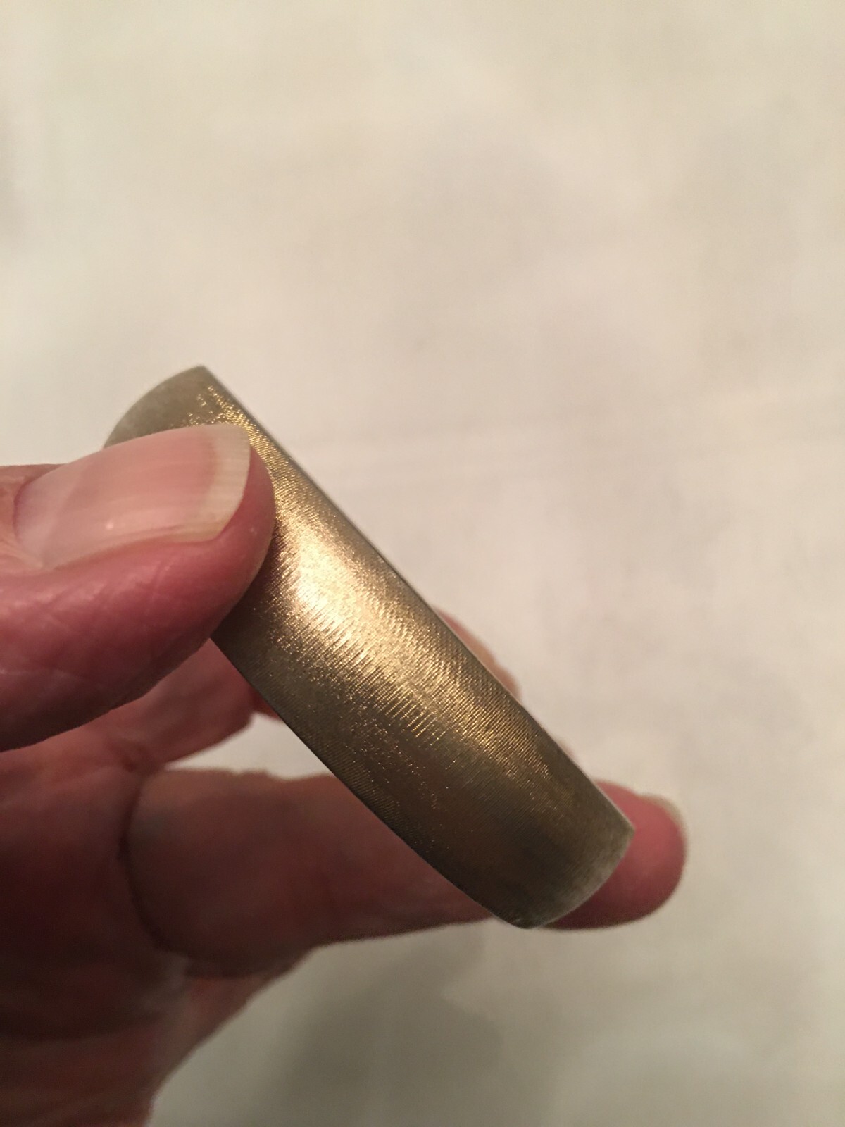 Vtg. Monet Brushed Gold Tone Heavy Bangle Bracelet Approximately 1/2 Inch Wide
