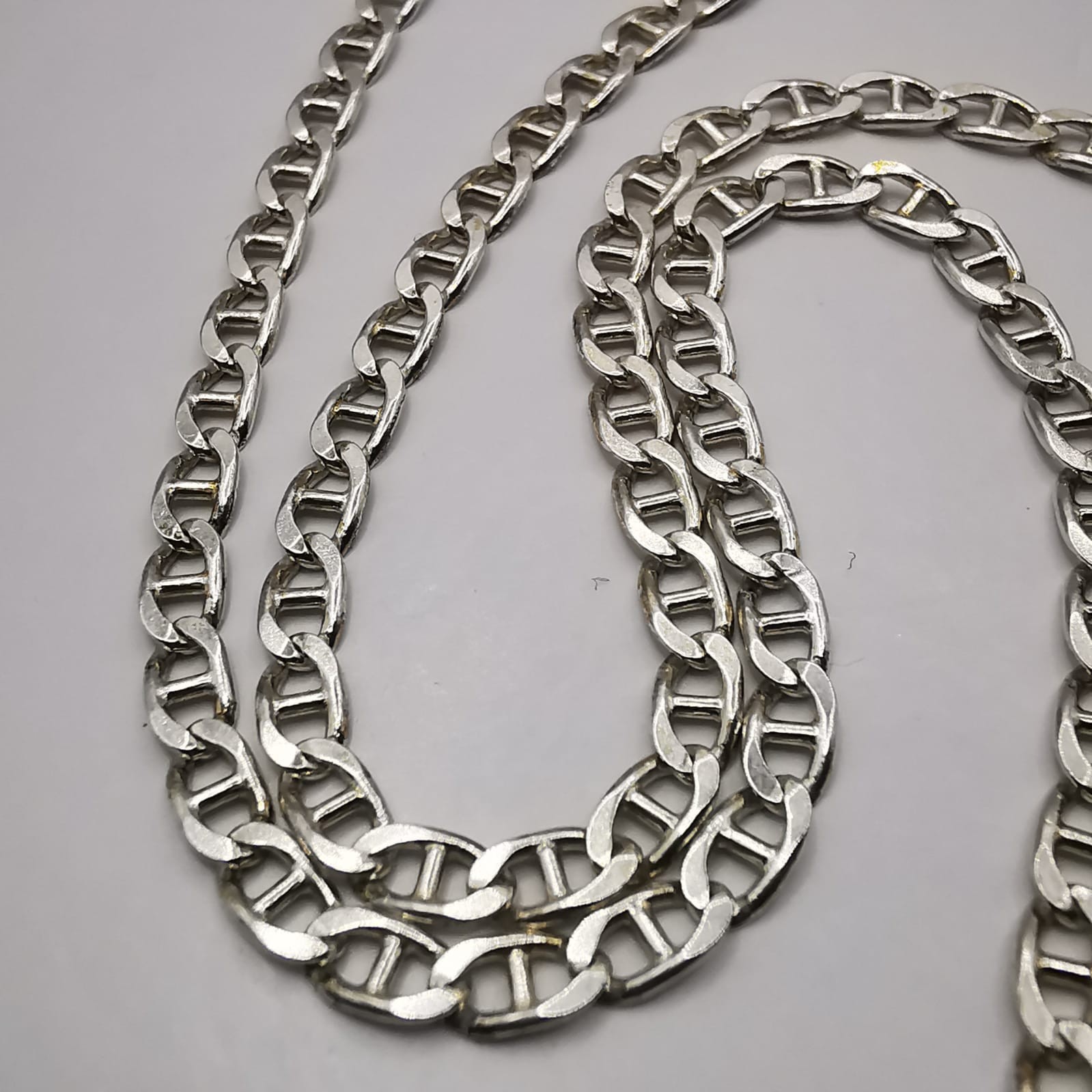 925 Sterling Silver Figaro Chain Necklace Vintage Hallmarked Men’s Jewelry