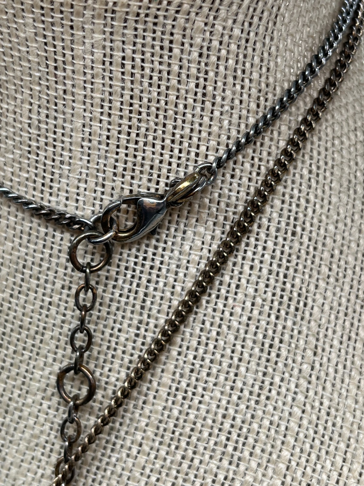 vintage inch clear Flat Faceted Stone Necklace bl01