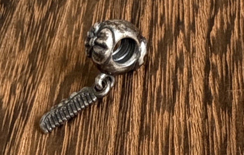 RETIRED Pandora Comb Charm Sterling Silver 925 ALE Lovely Dangle Drop 22mmL