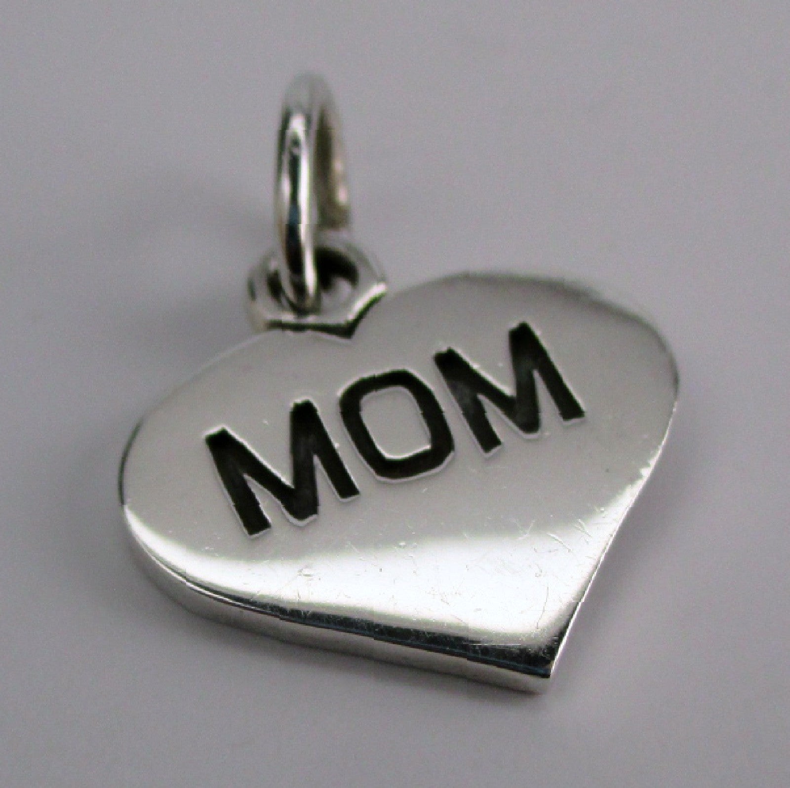 Sterling Silver Mom Heart Charm for Bracelet Mother’s Day Gift Jewelry New