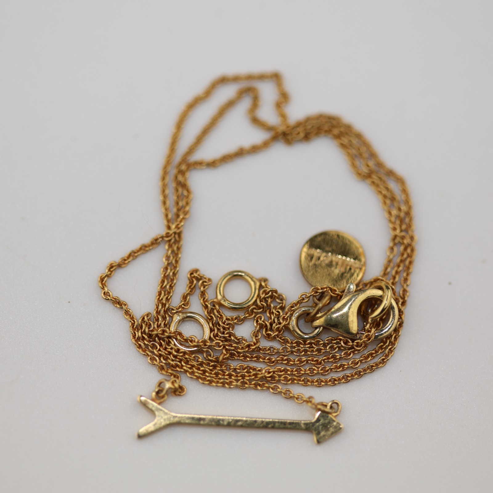 Golden Arrow Pendant Necklace Vermeil Sterling Silver