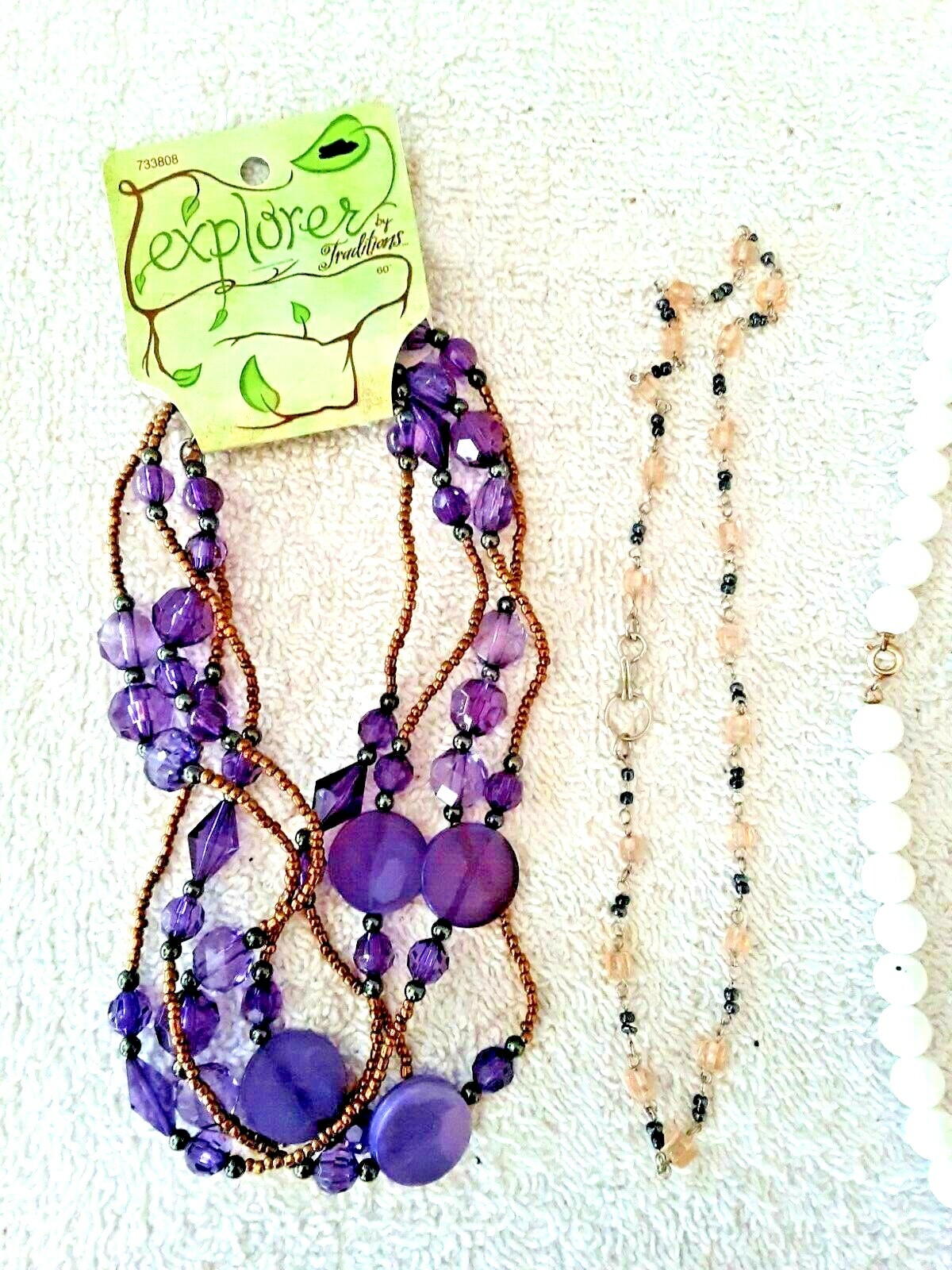 Vintage ~ Lot of 5 Jewelry Necklaces ~ 1950’s to 1980’s Variety Beads Costume