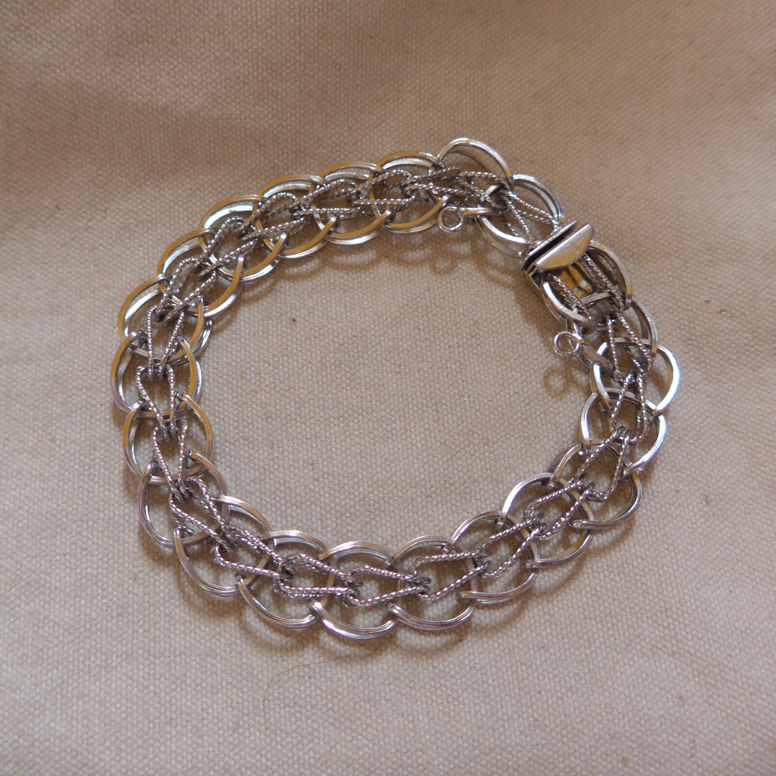 Vintage Jacoby Bender Sterling Silver 925 Link Charm Bracelet Starter JB 7.5″